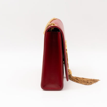 Kate Medium Tassel Red Smooth Leather