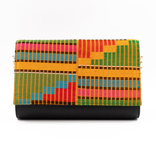 Christian Louboutin Paloma Africube Multicolor Clutch Embroidered