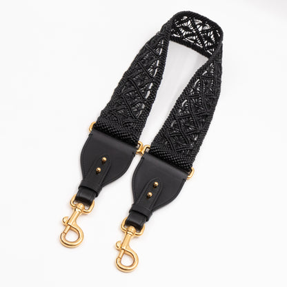 Lady Dior Large Black Braided Leather