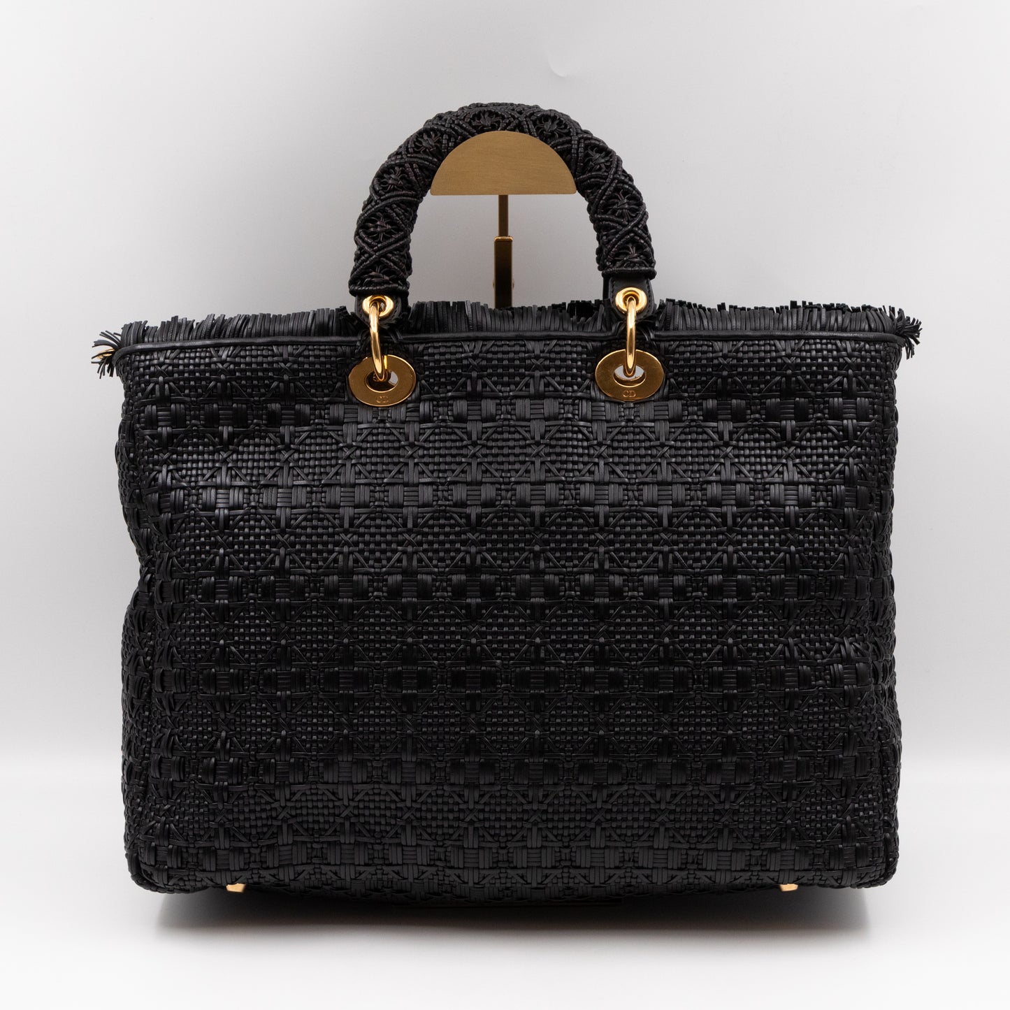 Lady Dior Large Black Braided Leather