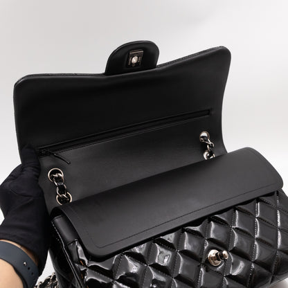 Classic Double Flap Jumbo Black Patent Leather