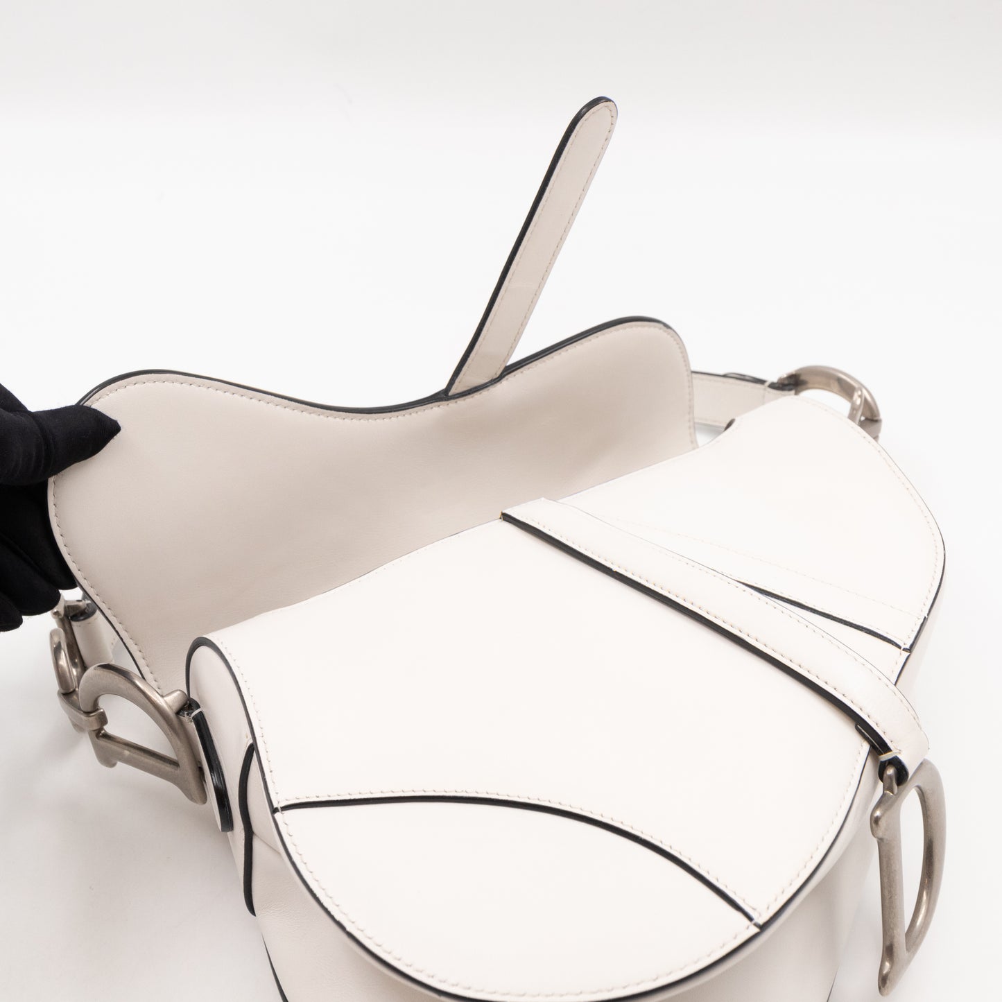 Saddle Bag White Leather