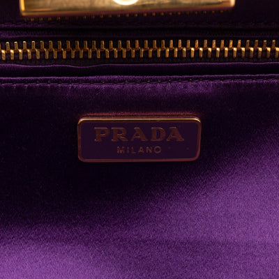 Raso Purple Satin Pleated Clutch