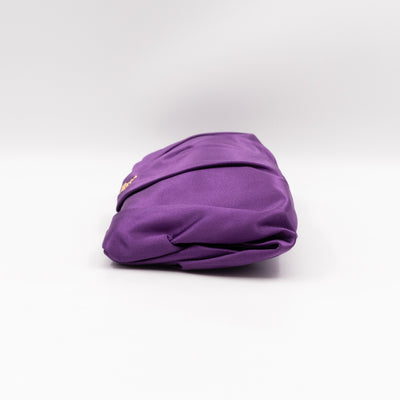Raso Purple Satin Pleated Clutch