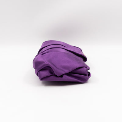 Raso Purple Satin Pleated Clutch