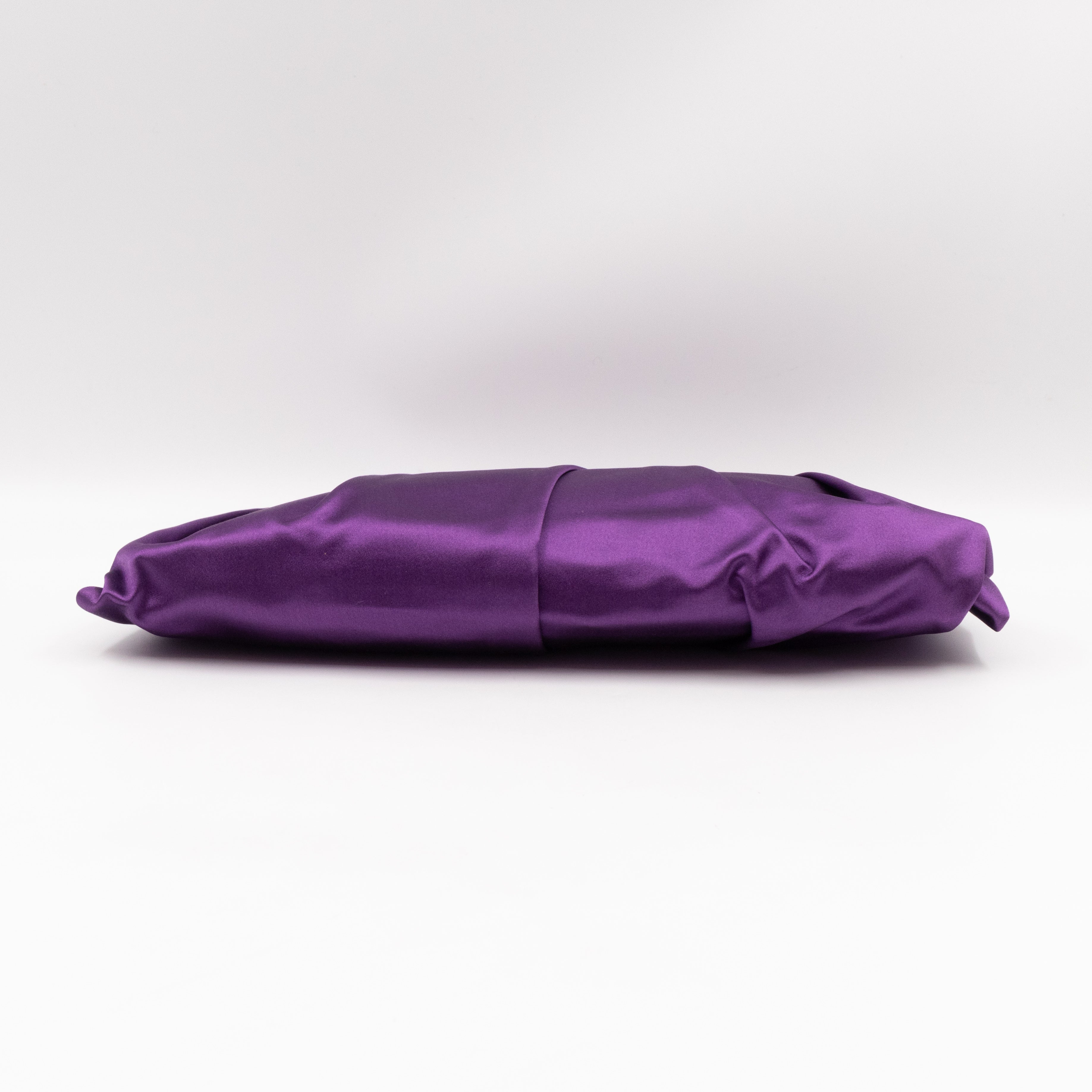 Raso Purple Satin Pleated Clutch
