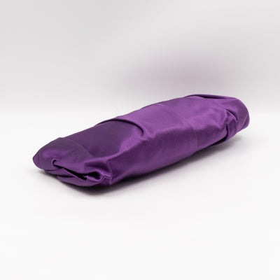Raso Purple Satin Pleated Clutch