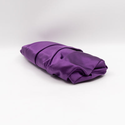 Raso Purple Satin Pleated Clutch