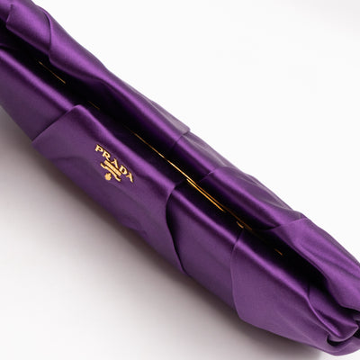Raso Purple Satin Pleated Clutch