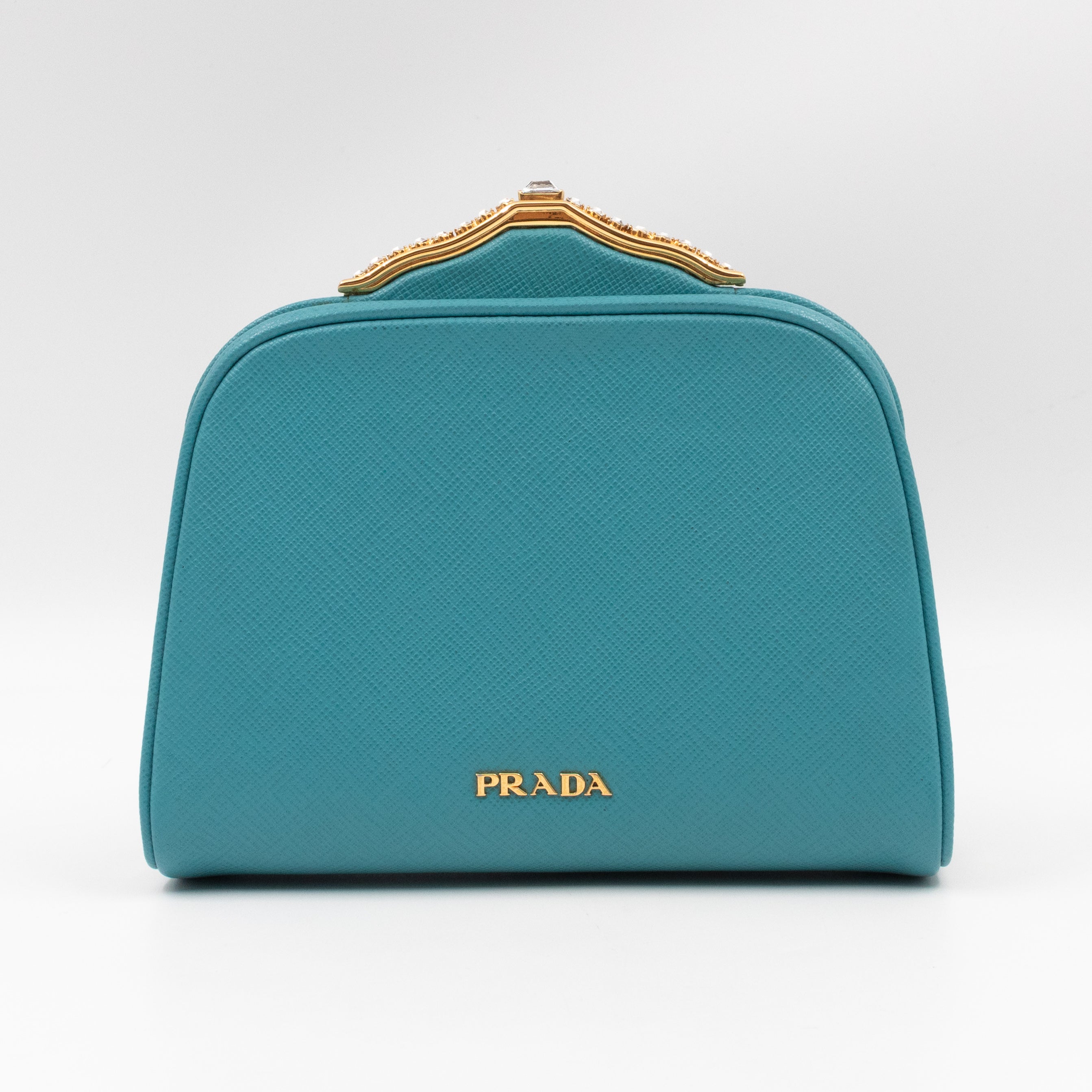 Clutch Turquoise Saffiano Leather