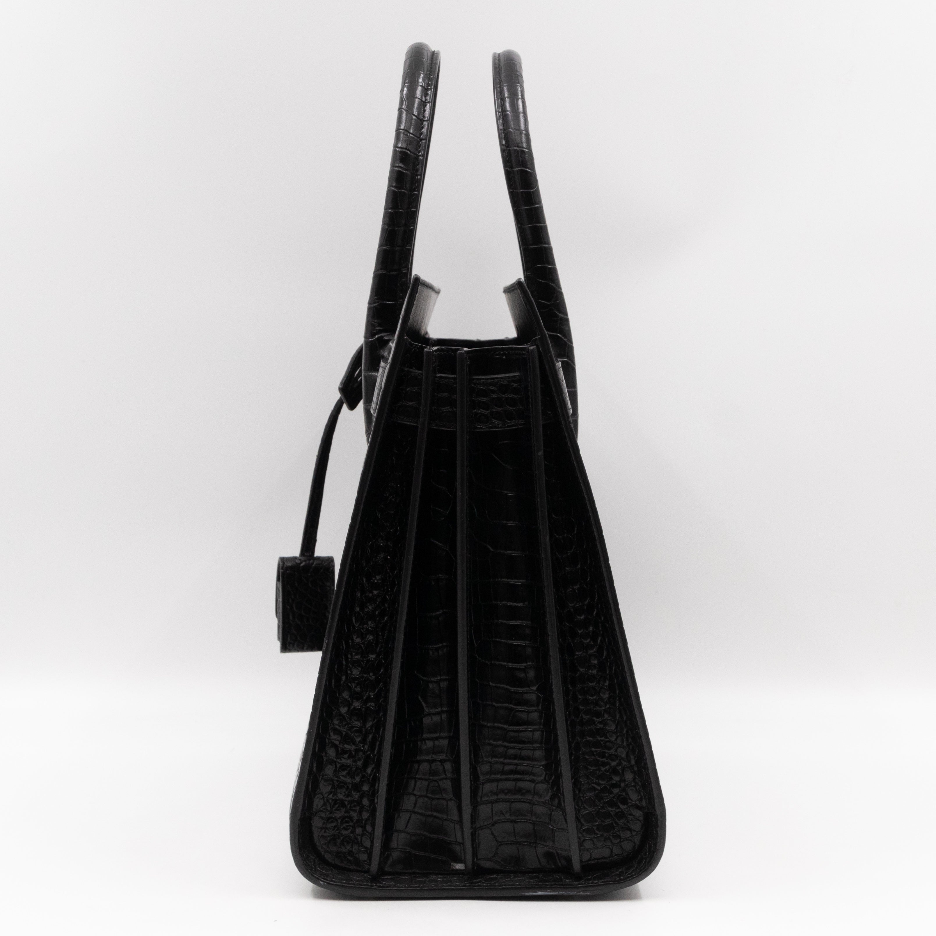 Sac de Jour Small Black Croc Embossed Leather
