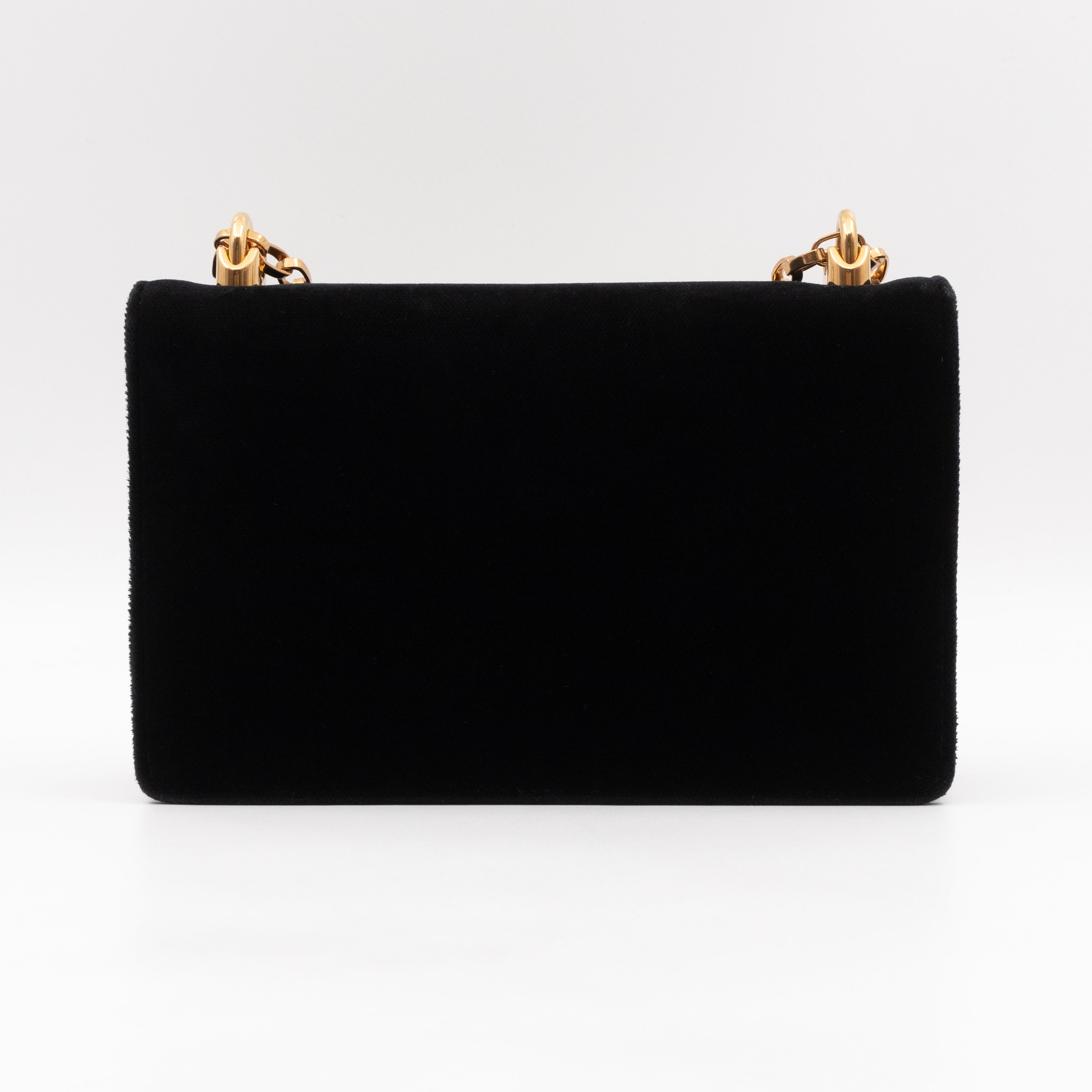 DG Shoulder Bag Lizard Embossed Calfskin Black Velvet