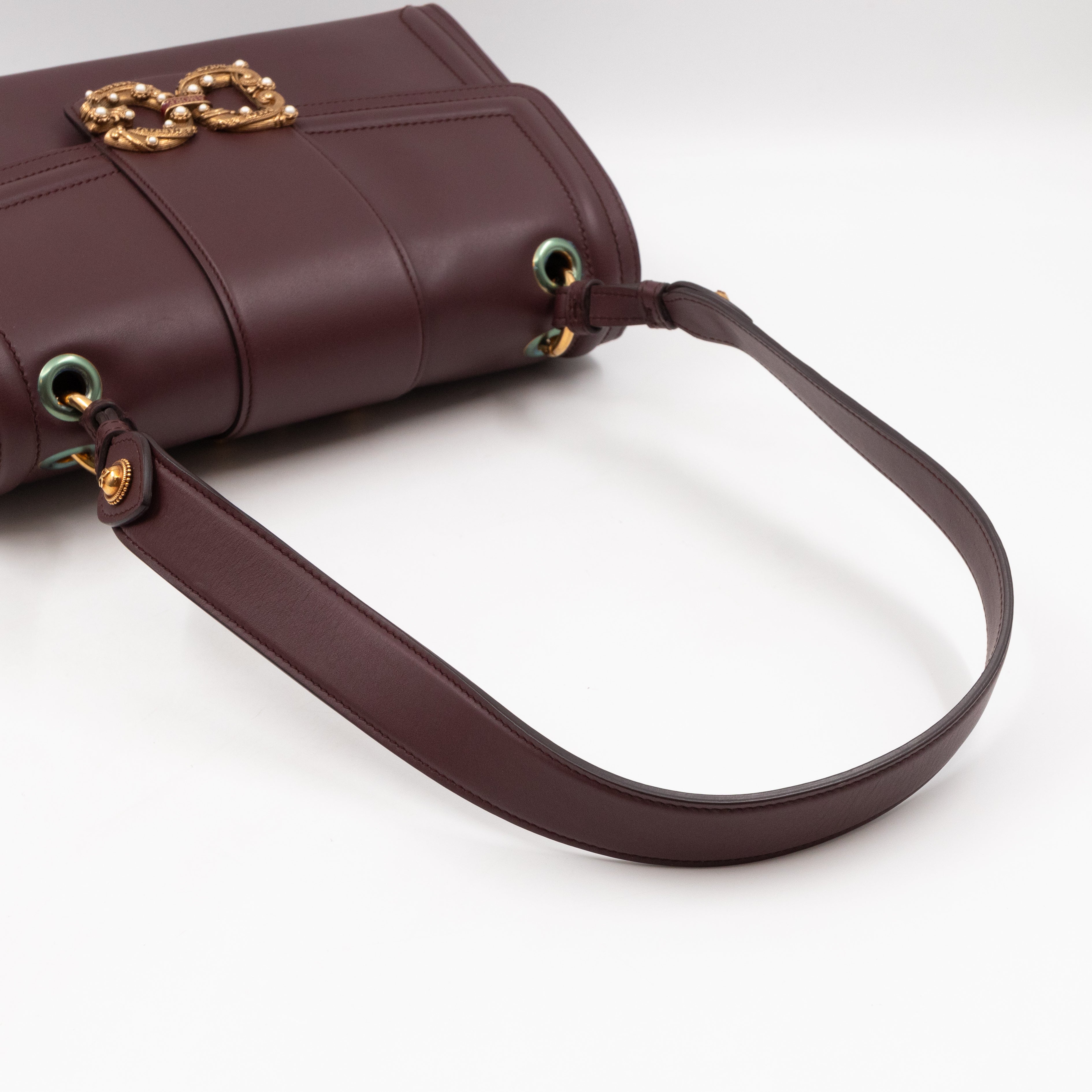 DG Amore Large Bag Burgundy Leather