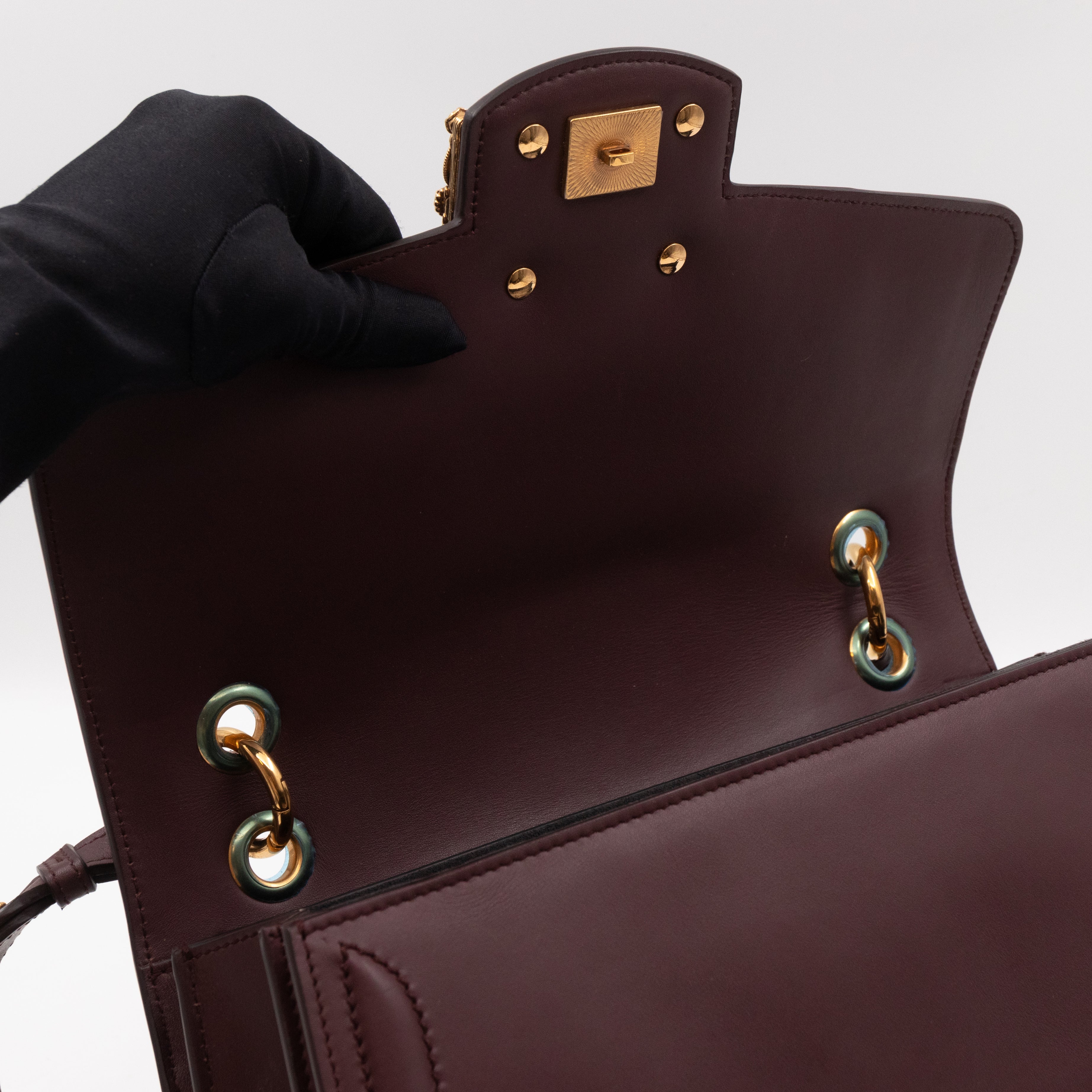 DG Amore Large Bag Burgundy Leather