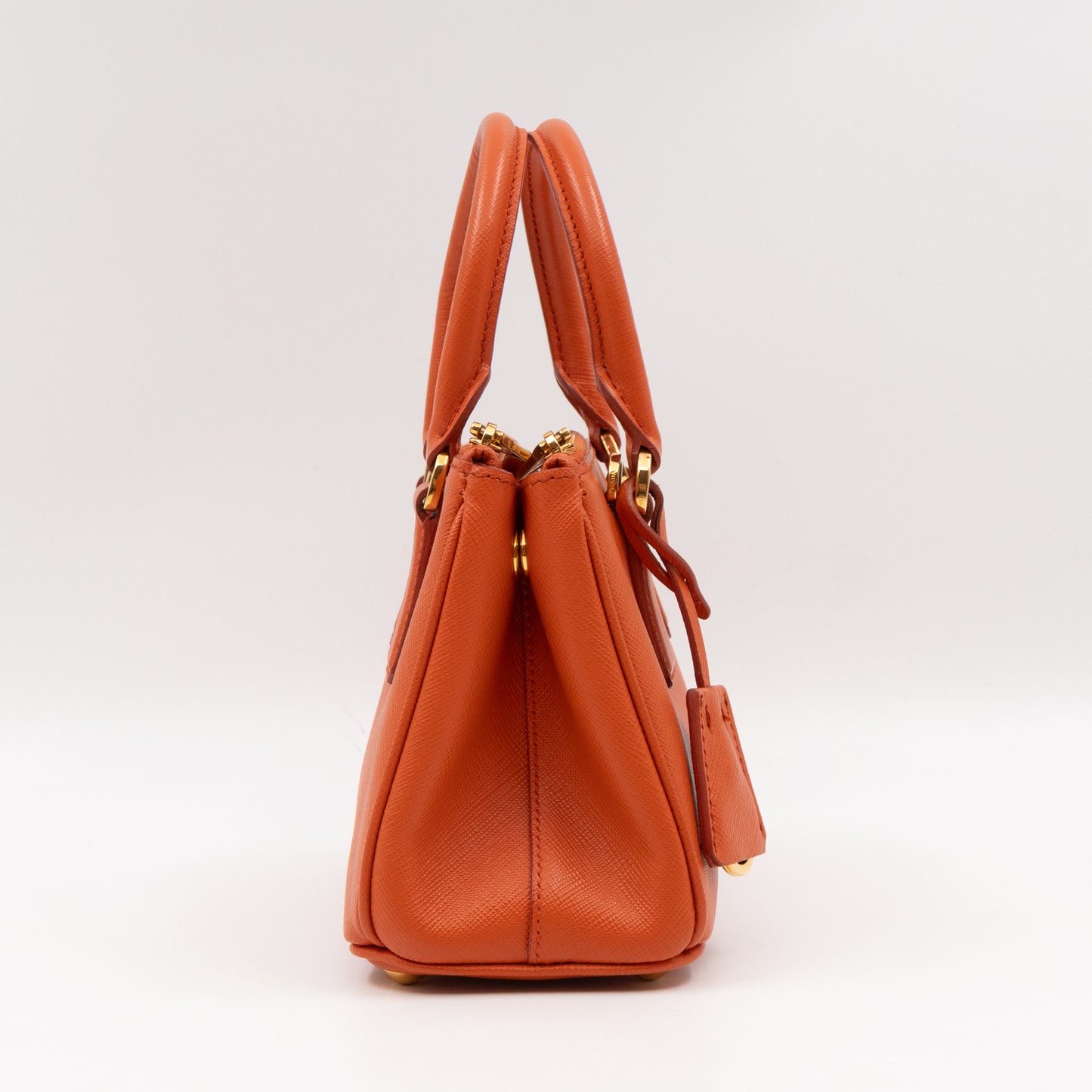 Galleria Micro Double Zip Orange Saffiano