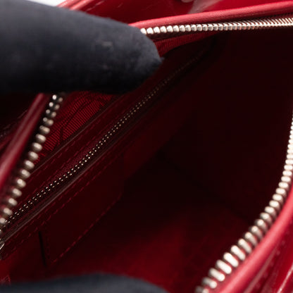 Lady Dior Medium Dark Red Patent Leather