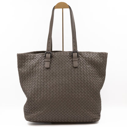 Vertical Tote Small Intrecciato Dark Grey Leather