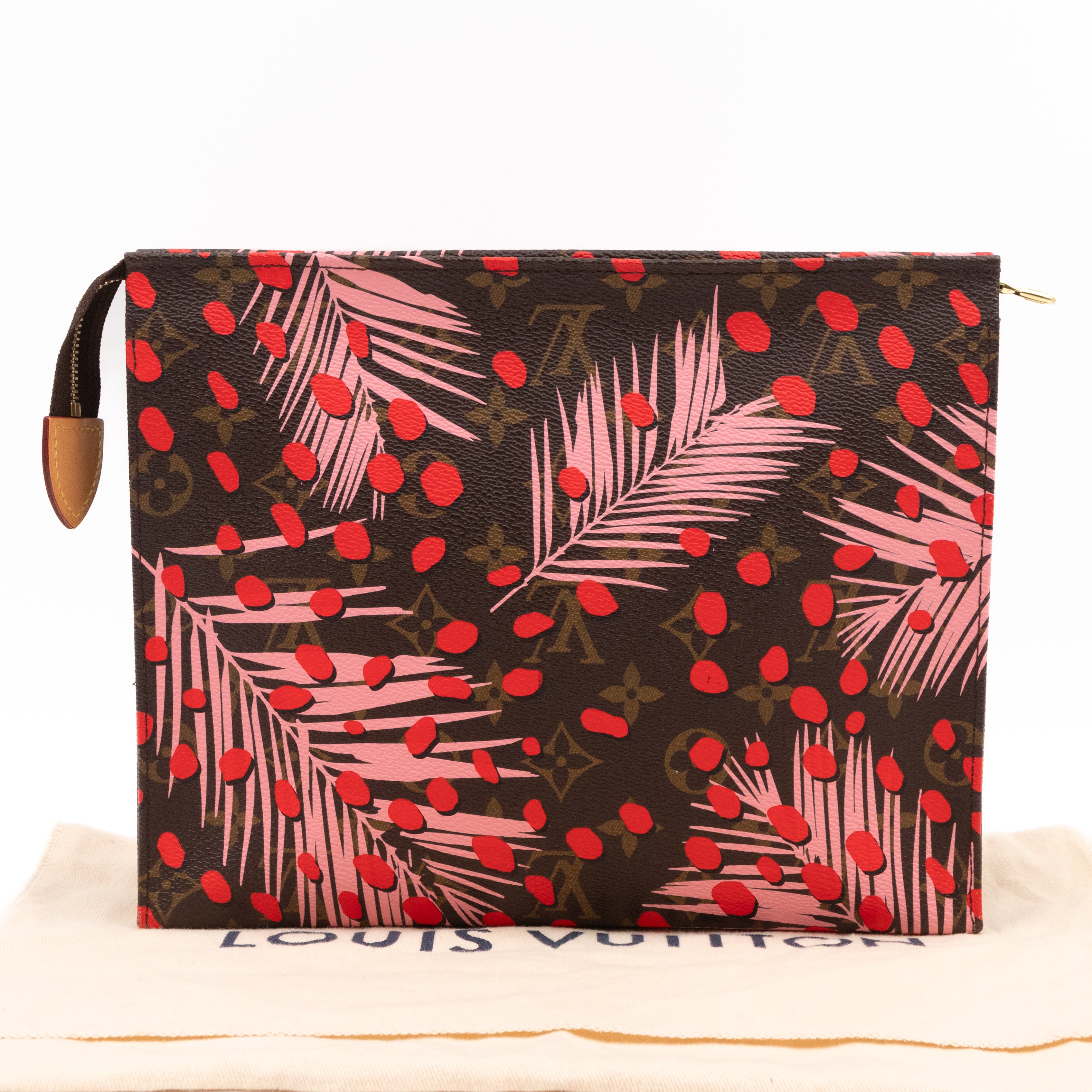 Toiletry Pouch 26 Monogram Jungle Dots Red