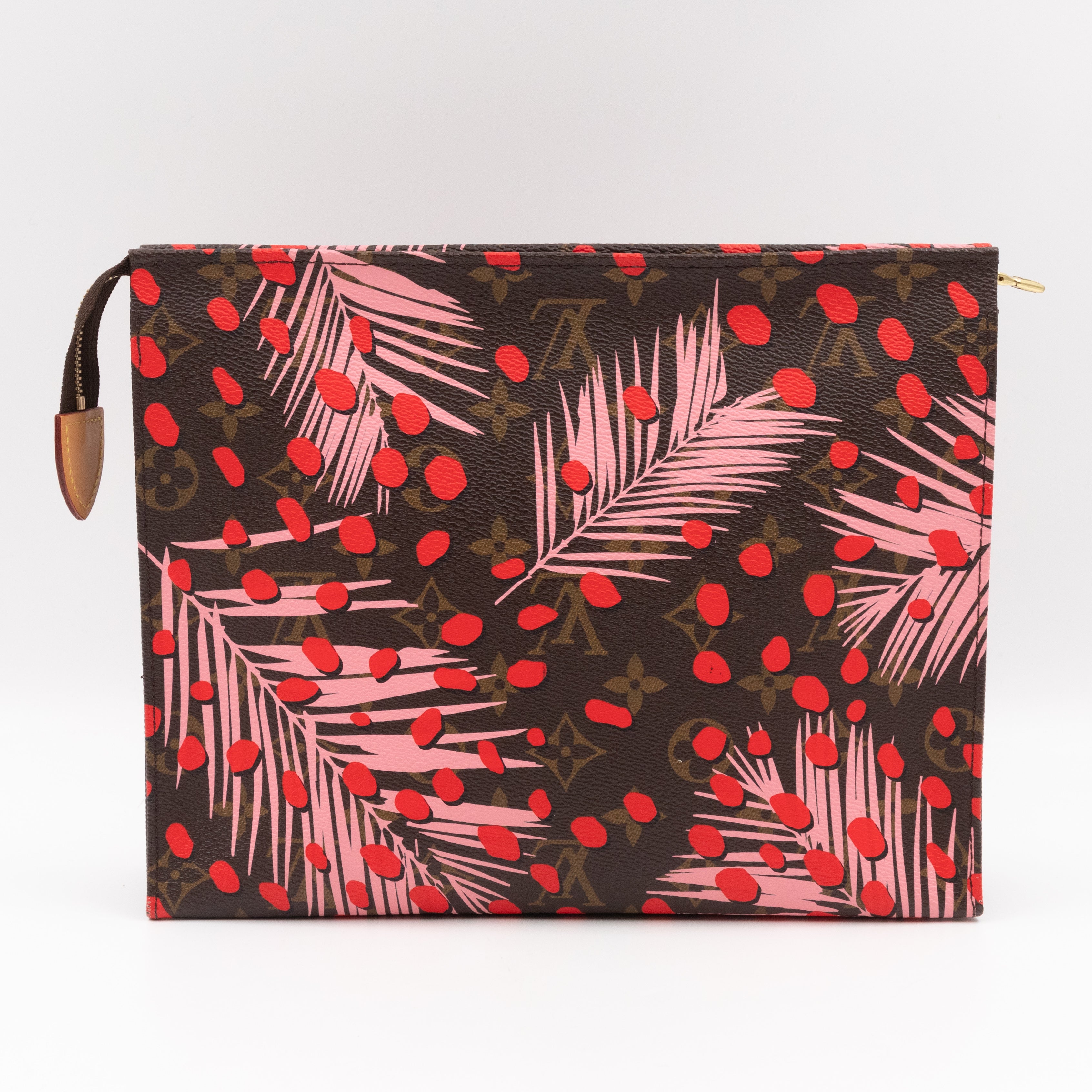 Toiletry Pouch 26 Monogram Jungle Dots Red