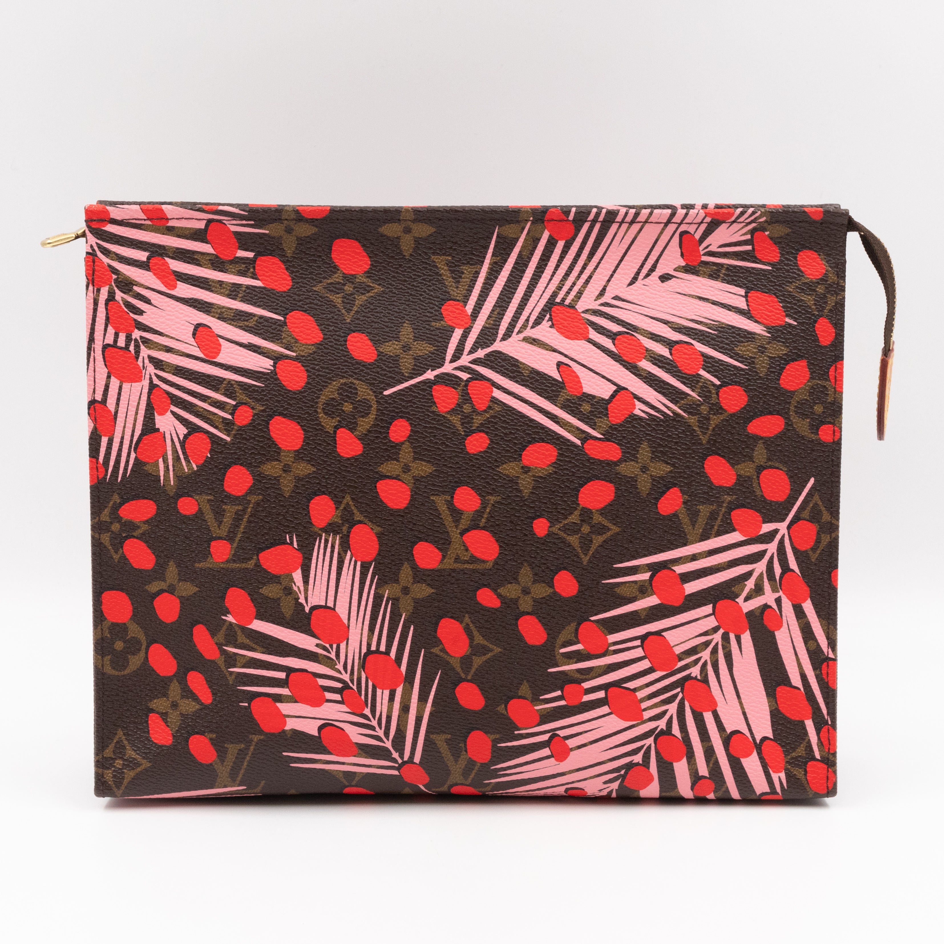 Toiletry Pouch 26 Monogram Jungle Dots Red