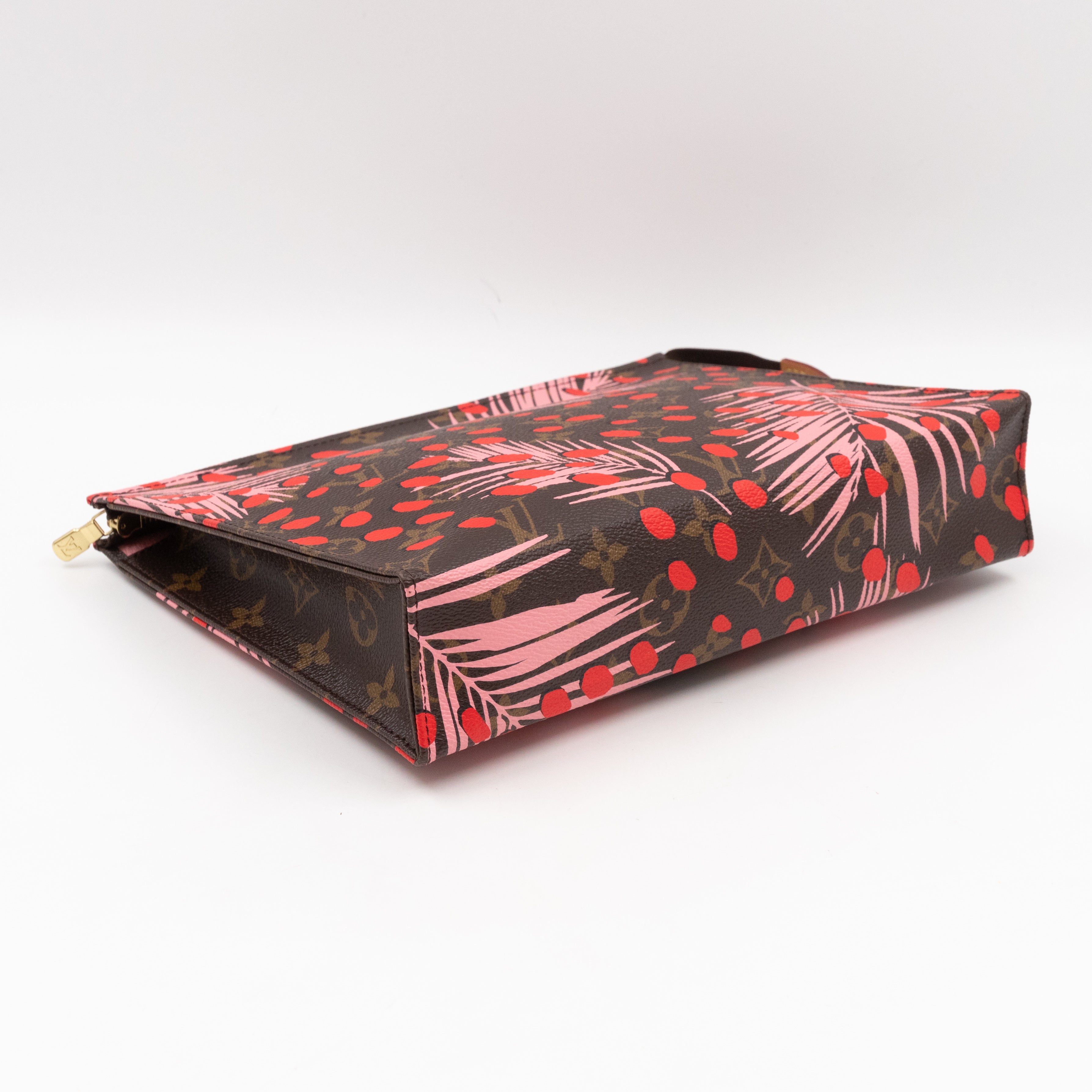 Toiletry Pouch 26 Monogram Jungle Dots Red