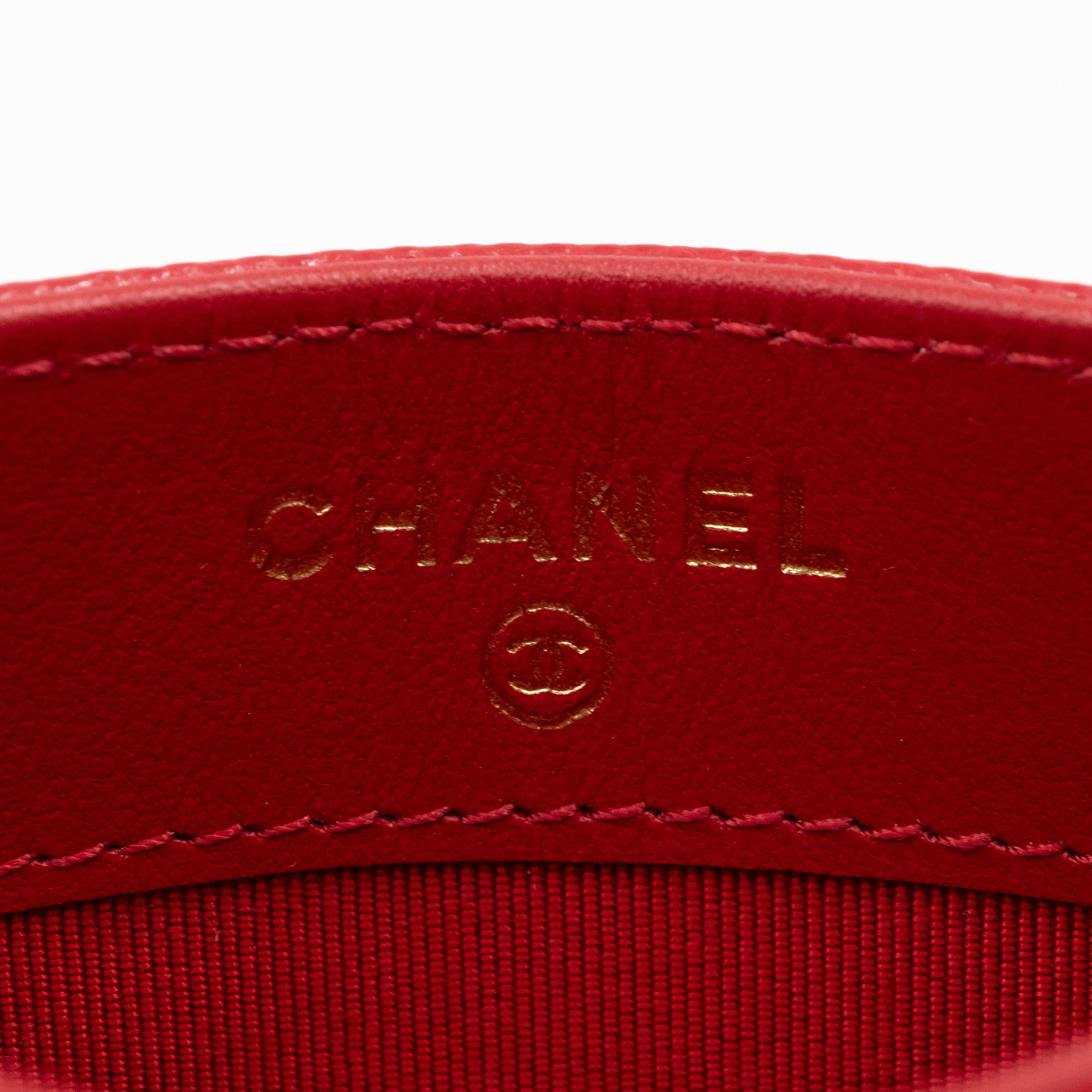Classic Card Holder Red Caviar Leather