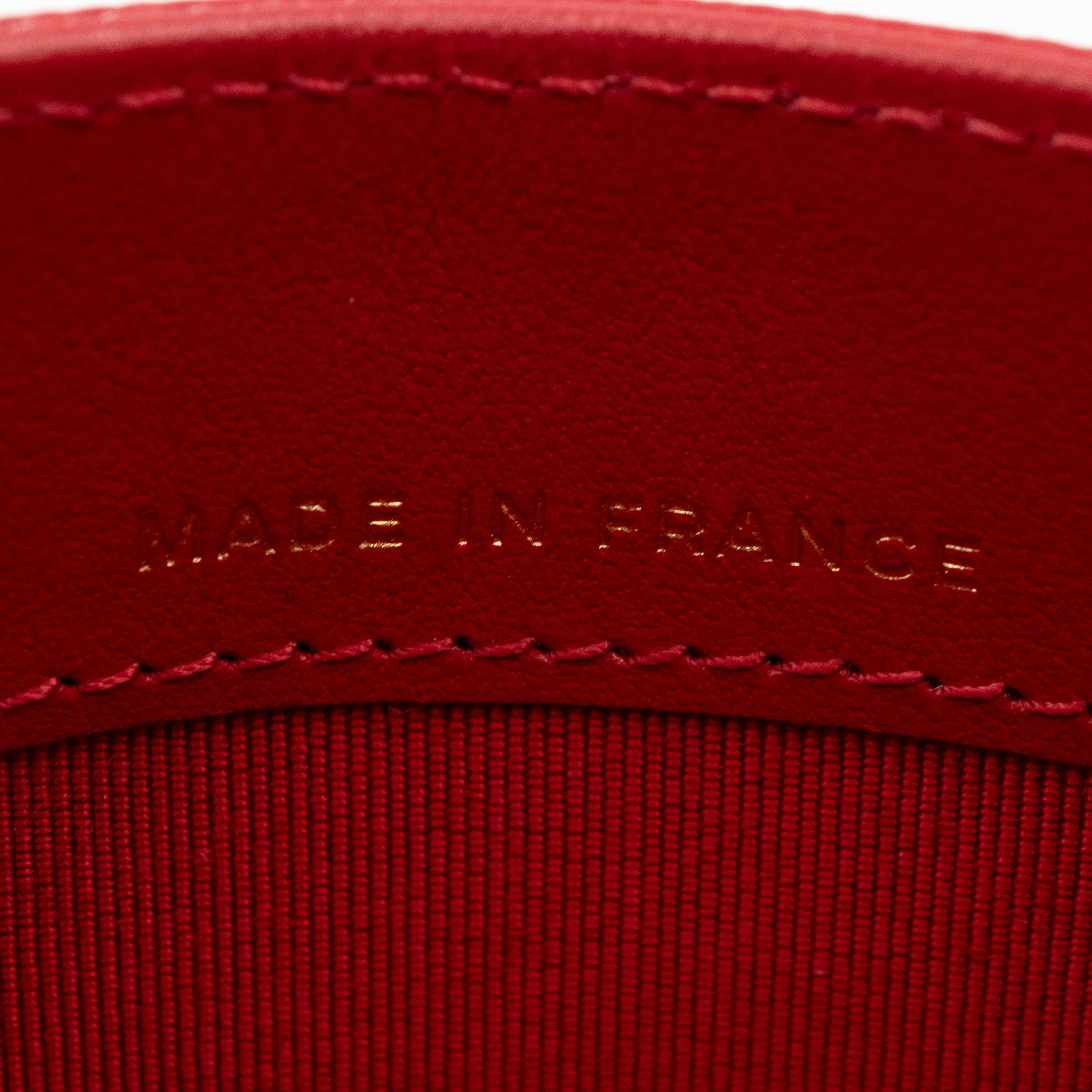 Classic Card Holder Red Caviar Leather