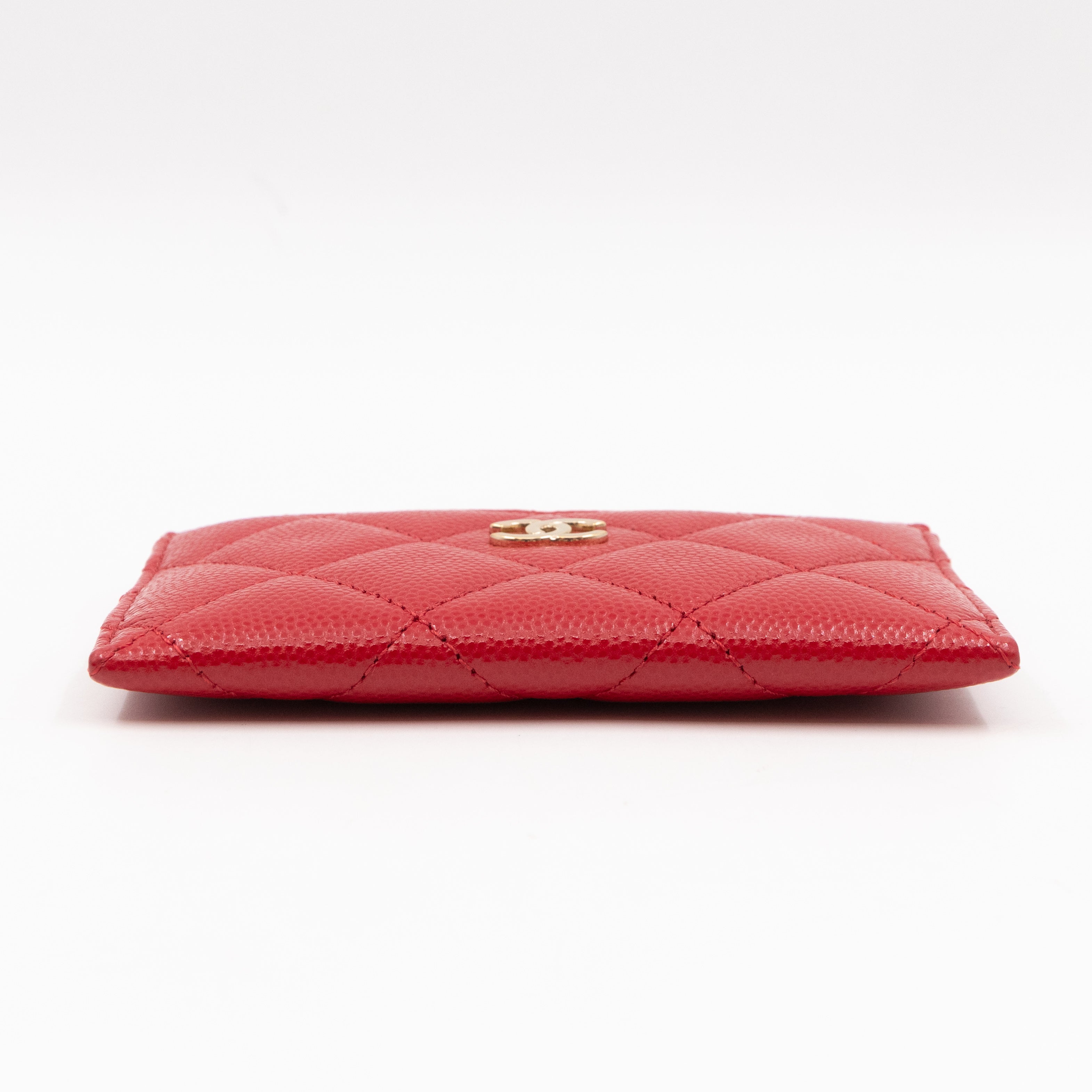 Classic Card Holder Red Caviar Leather