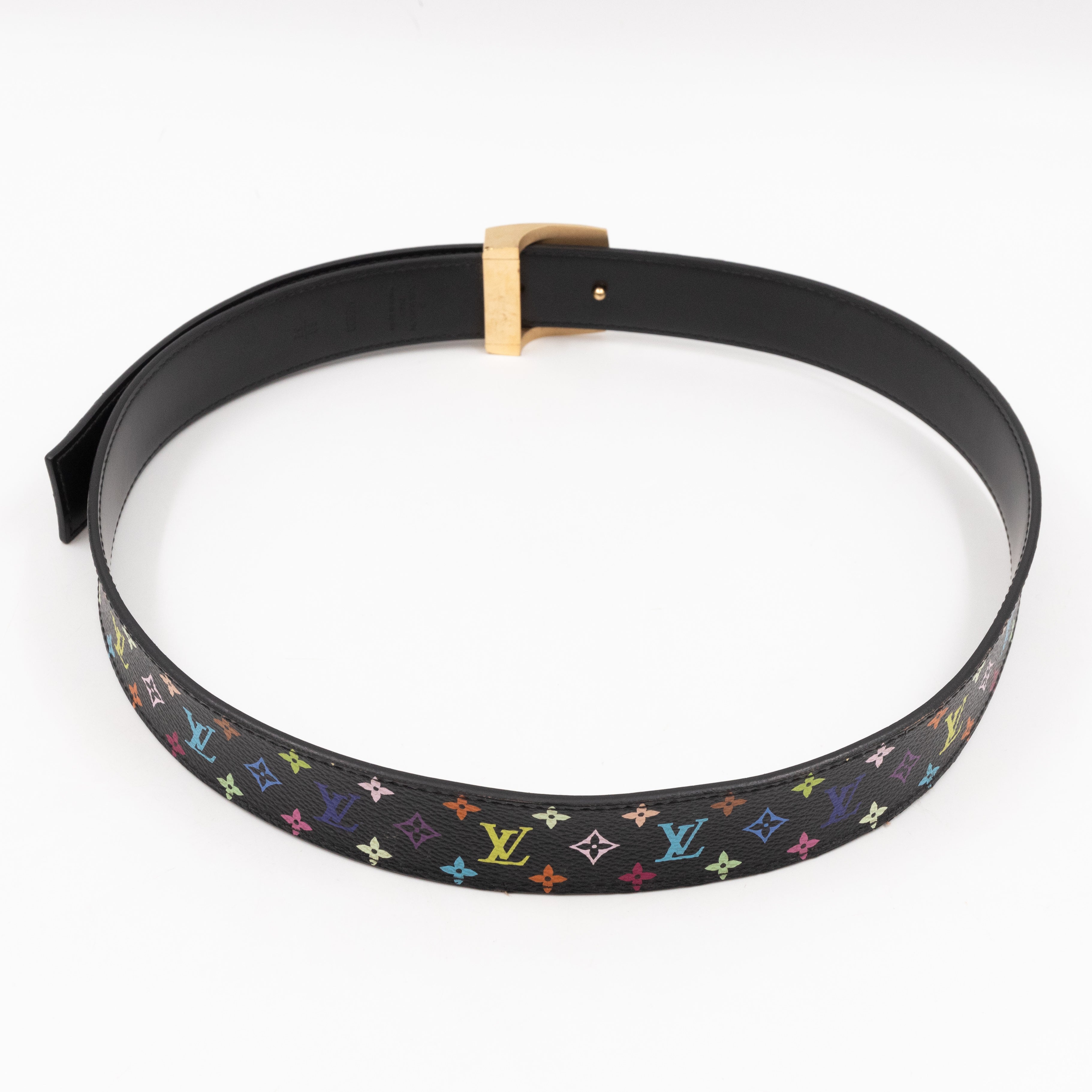 LV Cut Reversible Belt Multicolore Black Belt 80/32
