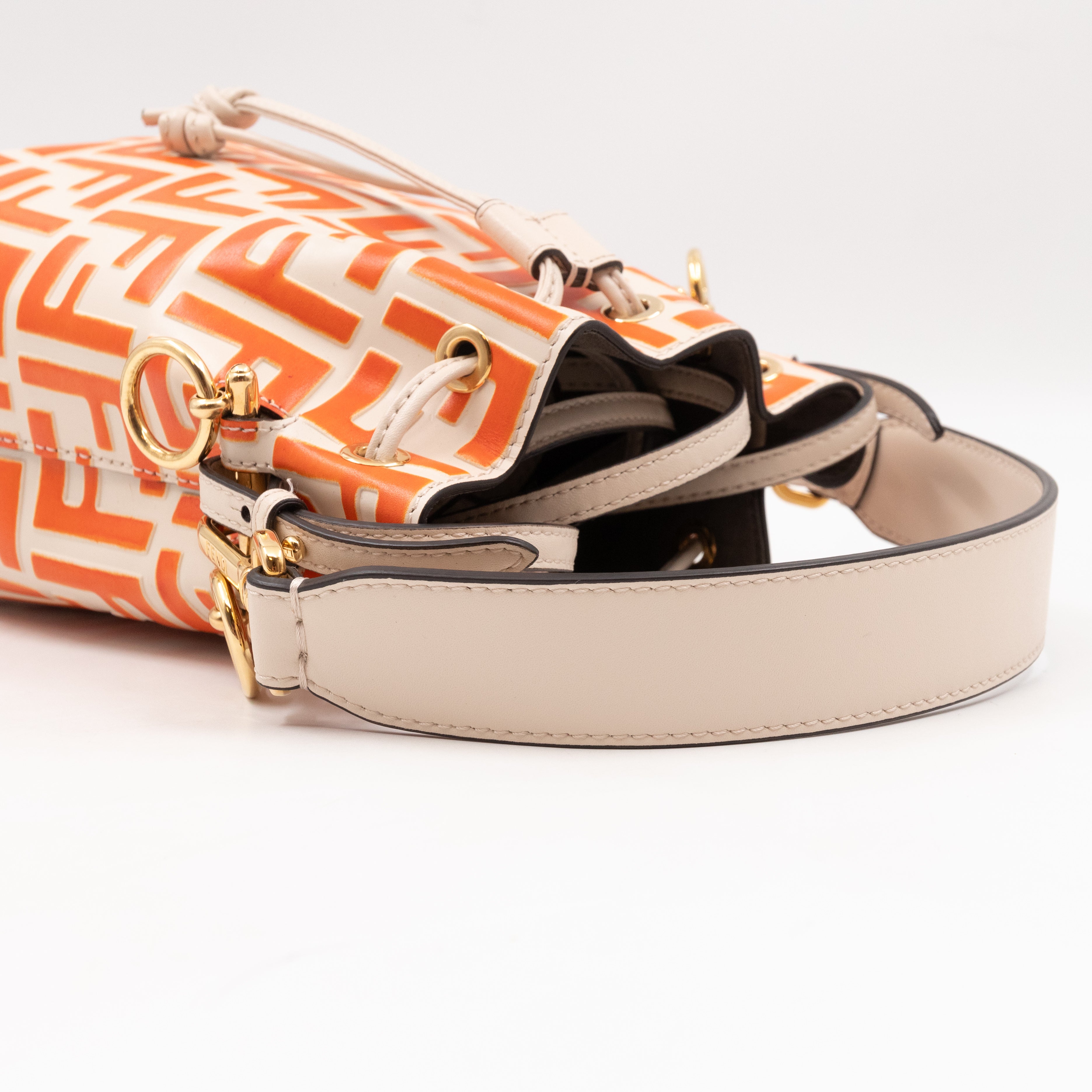 Mon Tresor Mini FF Orange & White Leather