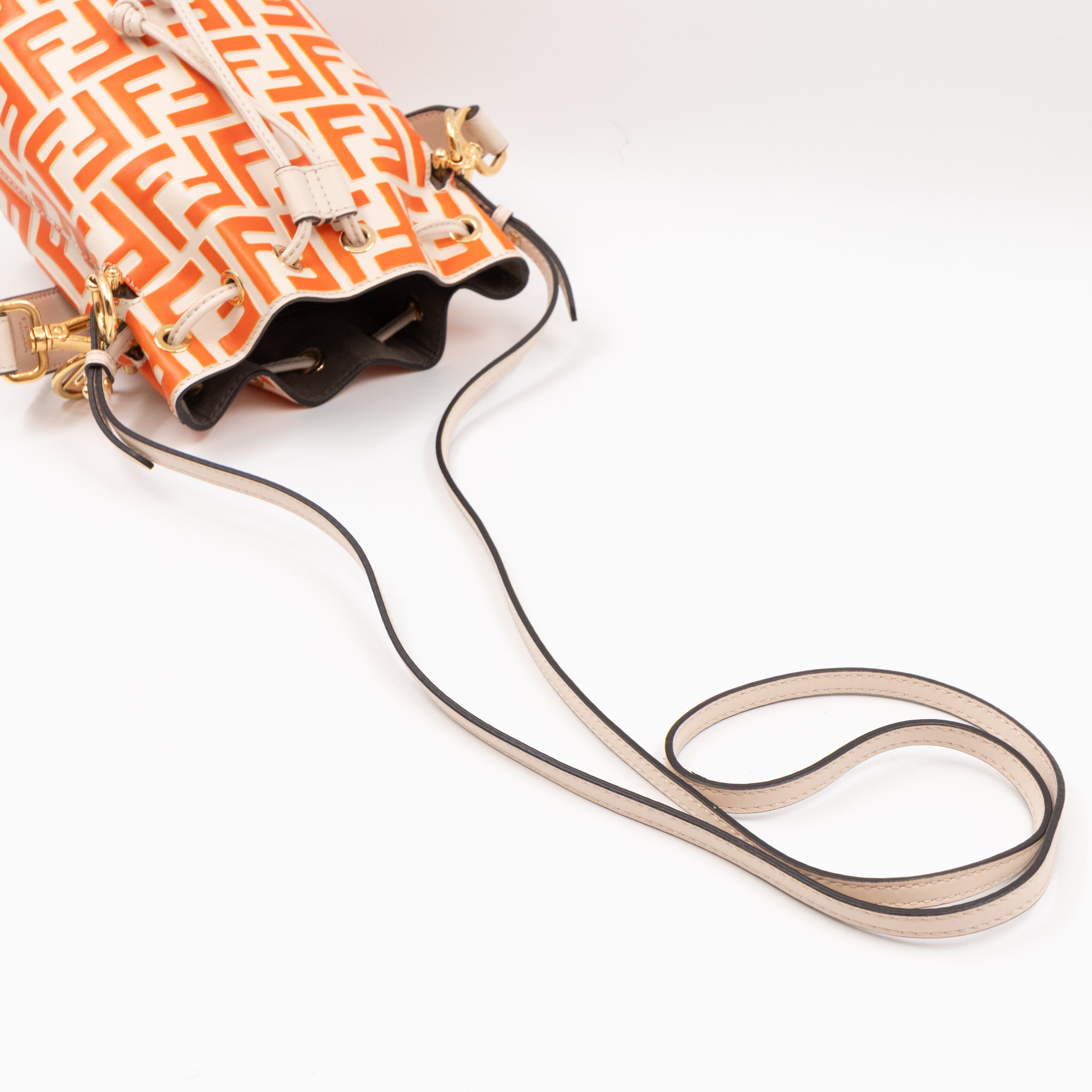 Mon Tresor Mini FF Orange & White Leather