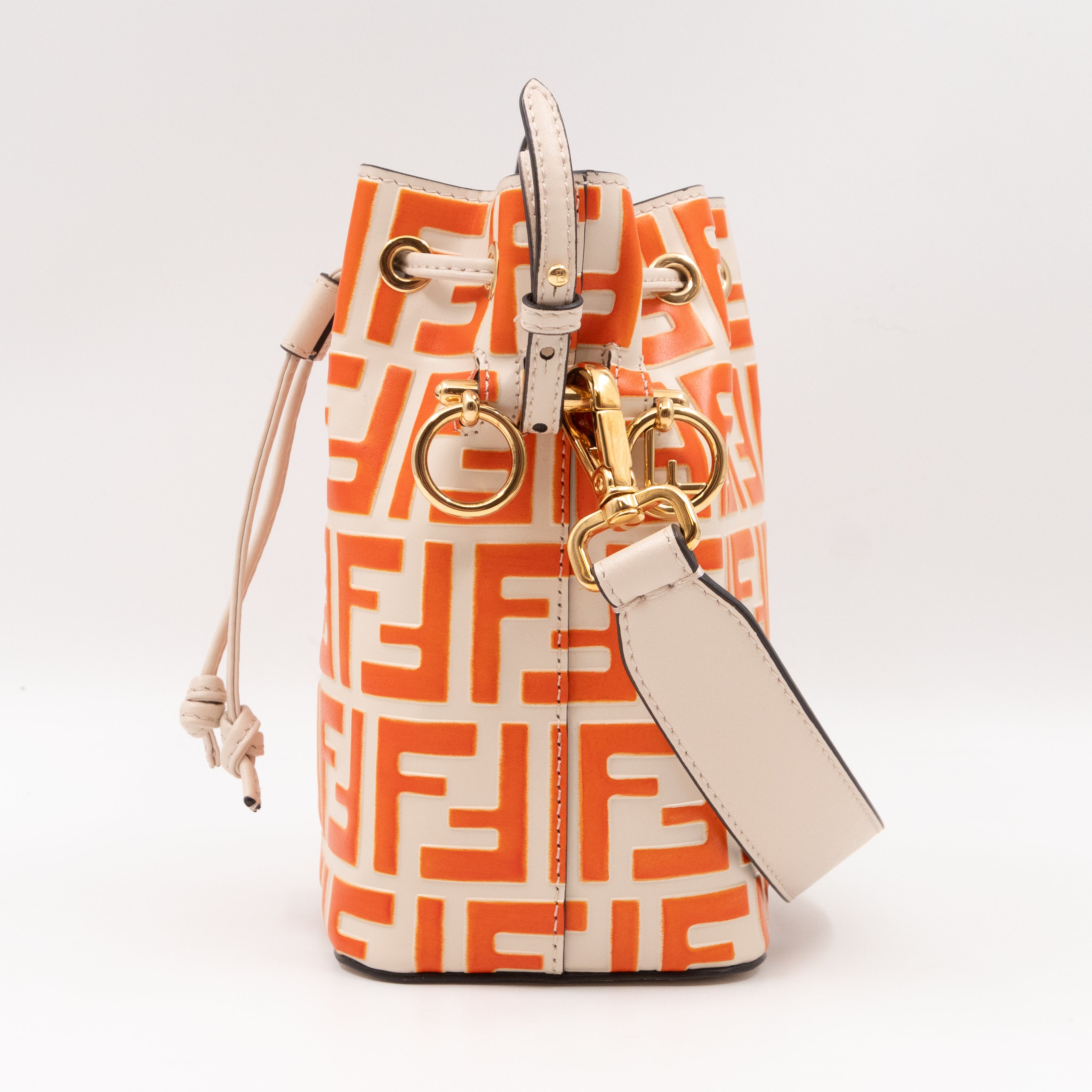 Mon Tresor Mini FF Orange & White Leather