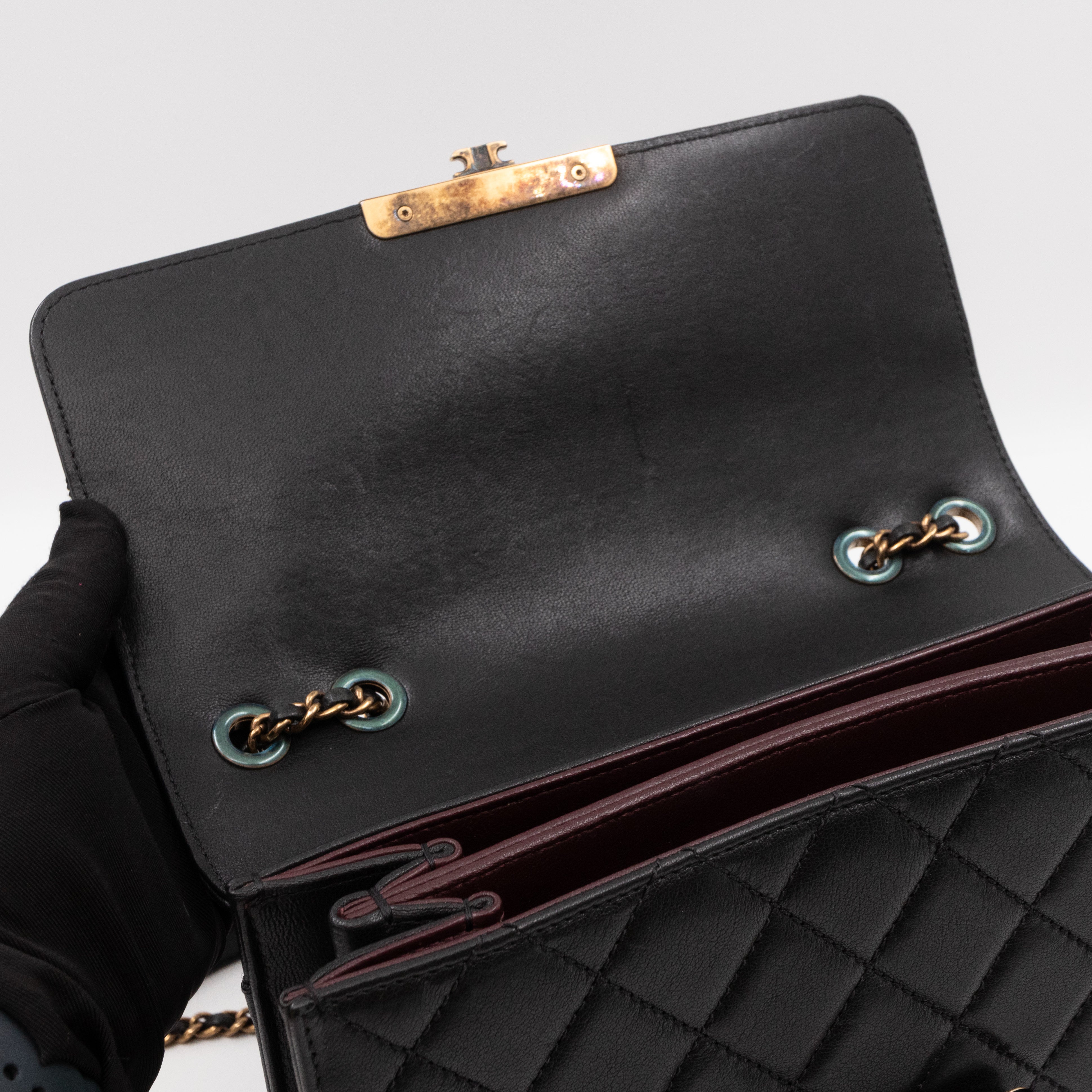 CC Beauty Lock Flap Bag Black Leather