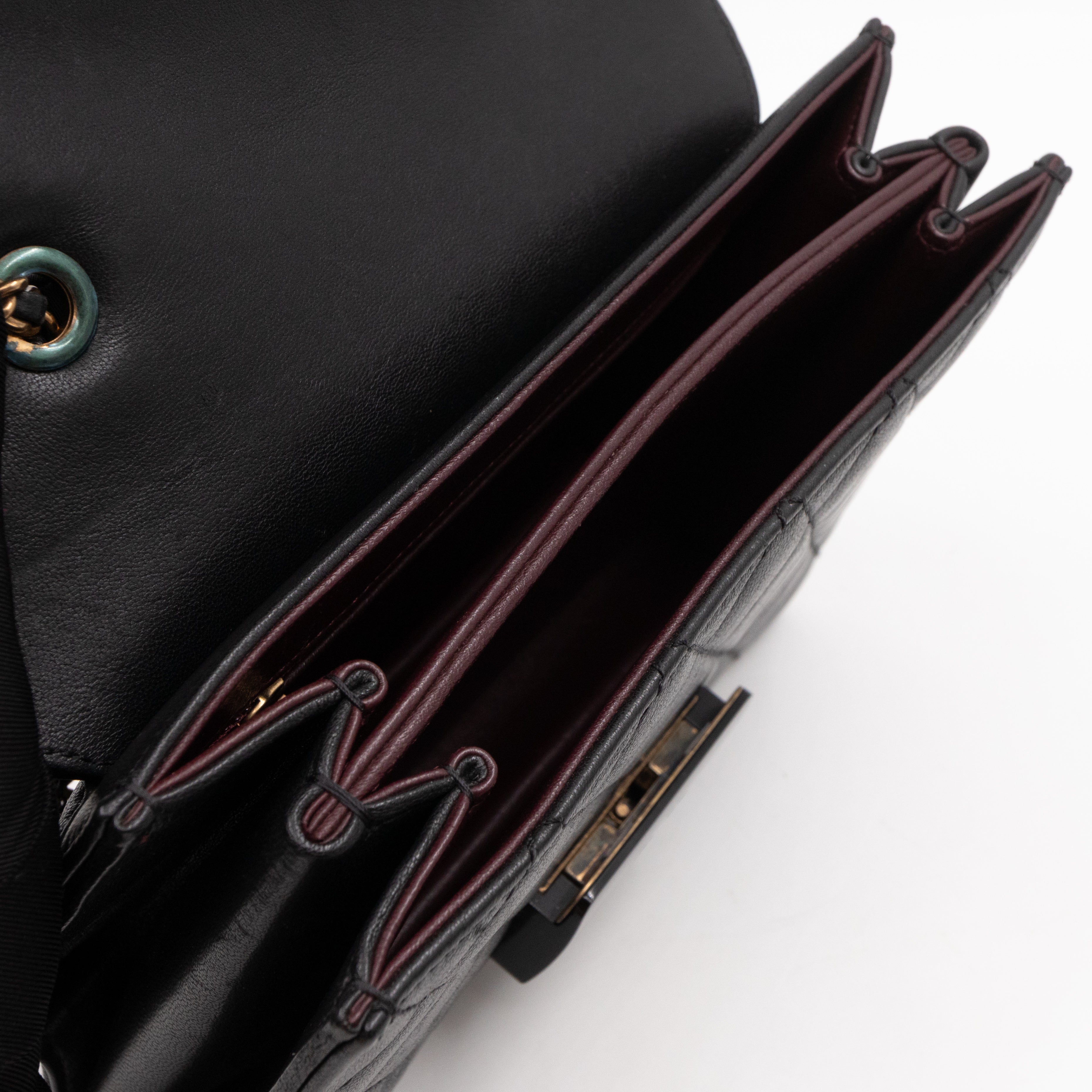 CC Beauty Lock Flap Bag Black Leather