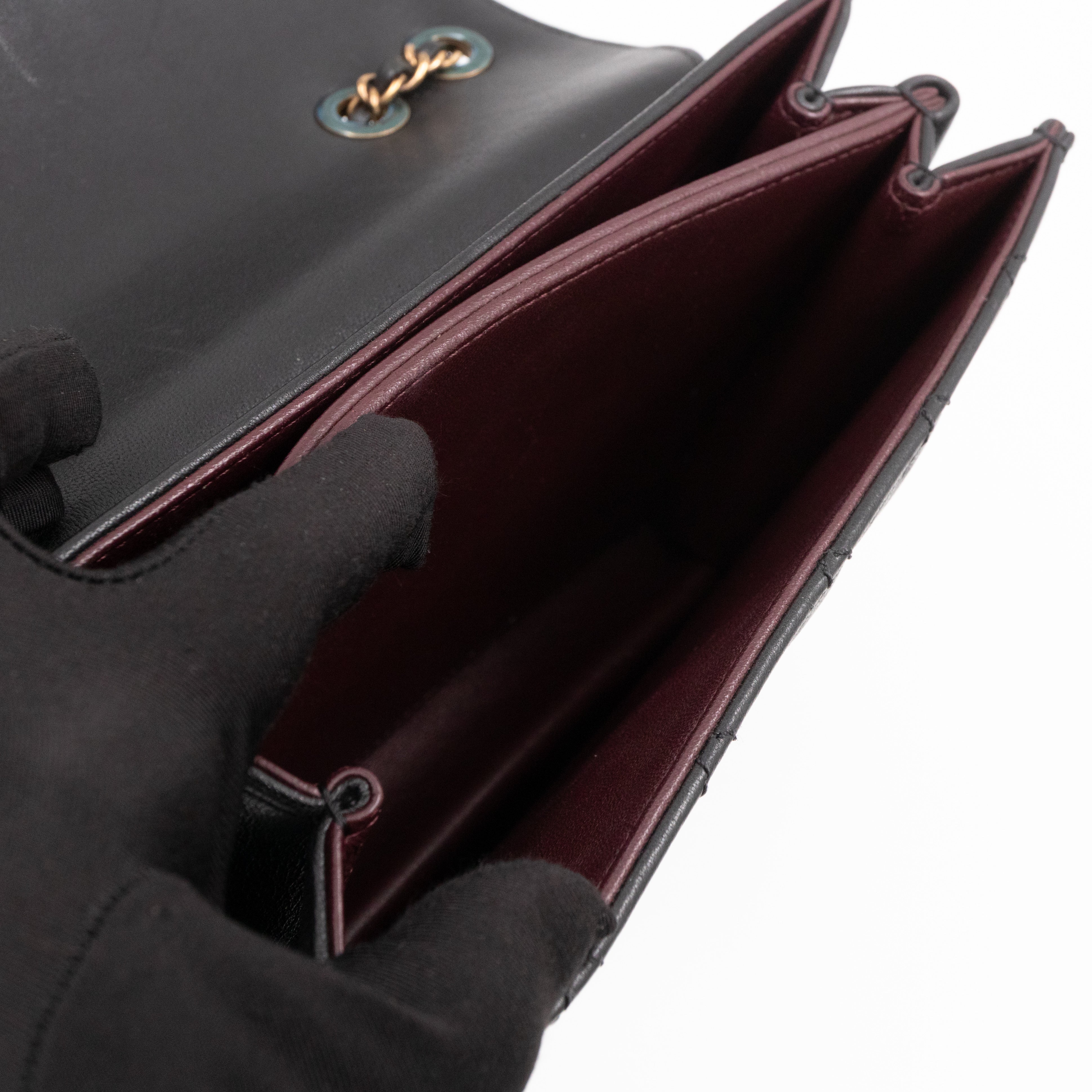 CC Beauty Lock Flap Bag Black Leather