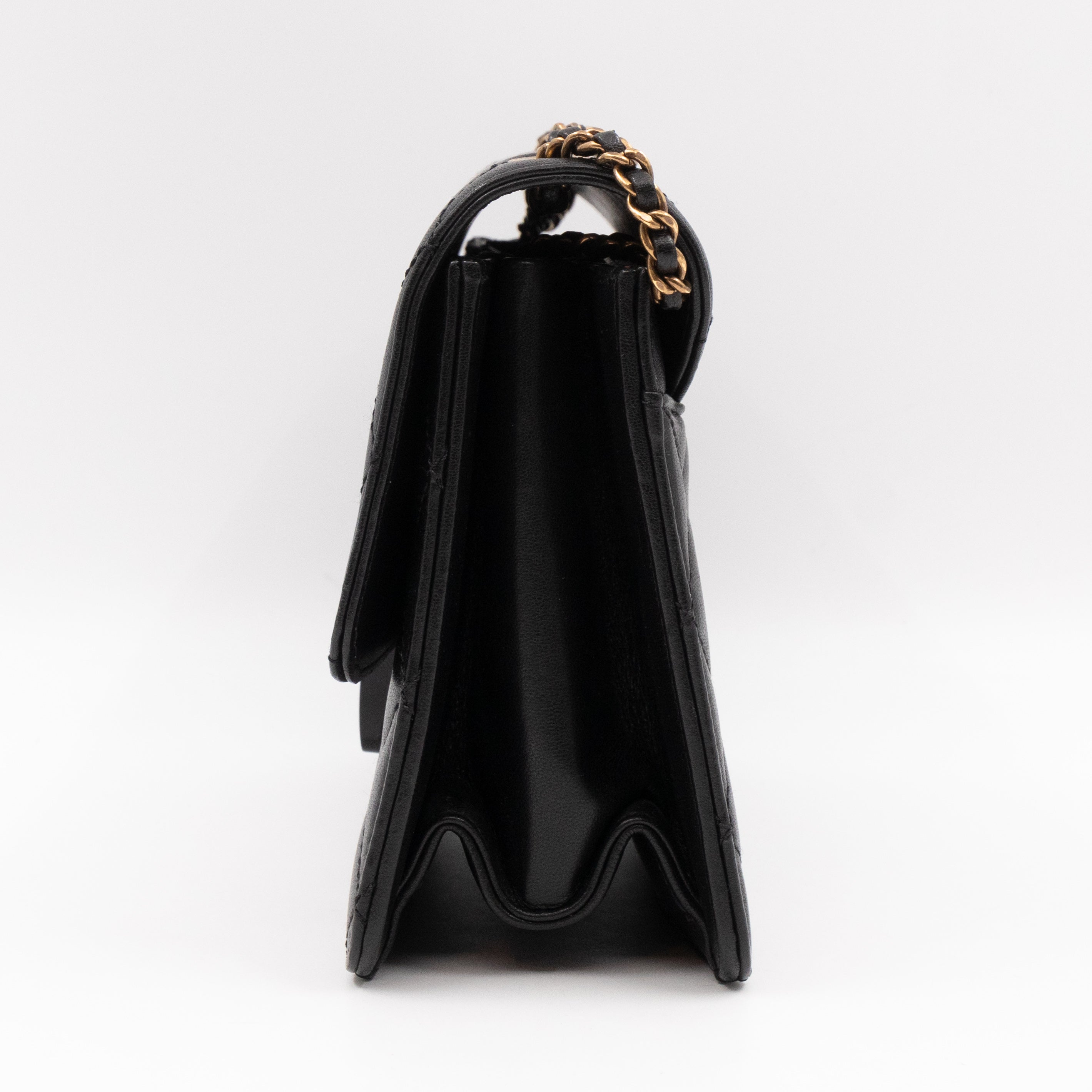 CC Beauty Lock Flap Bag Black Leather