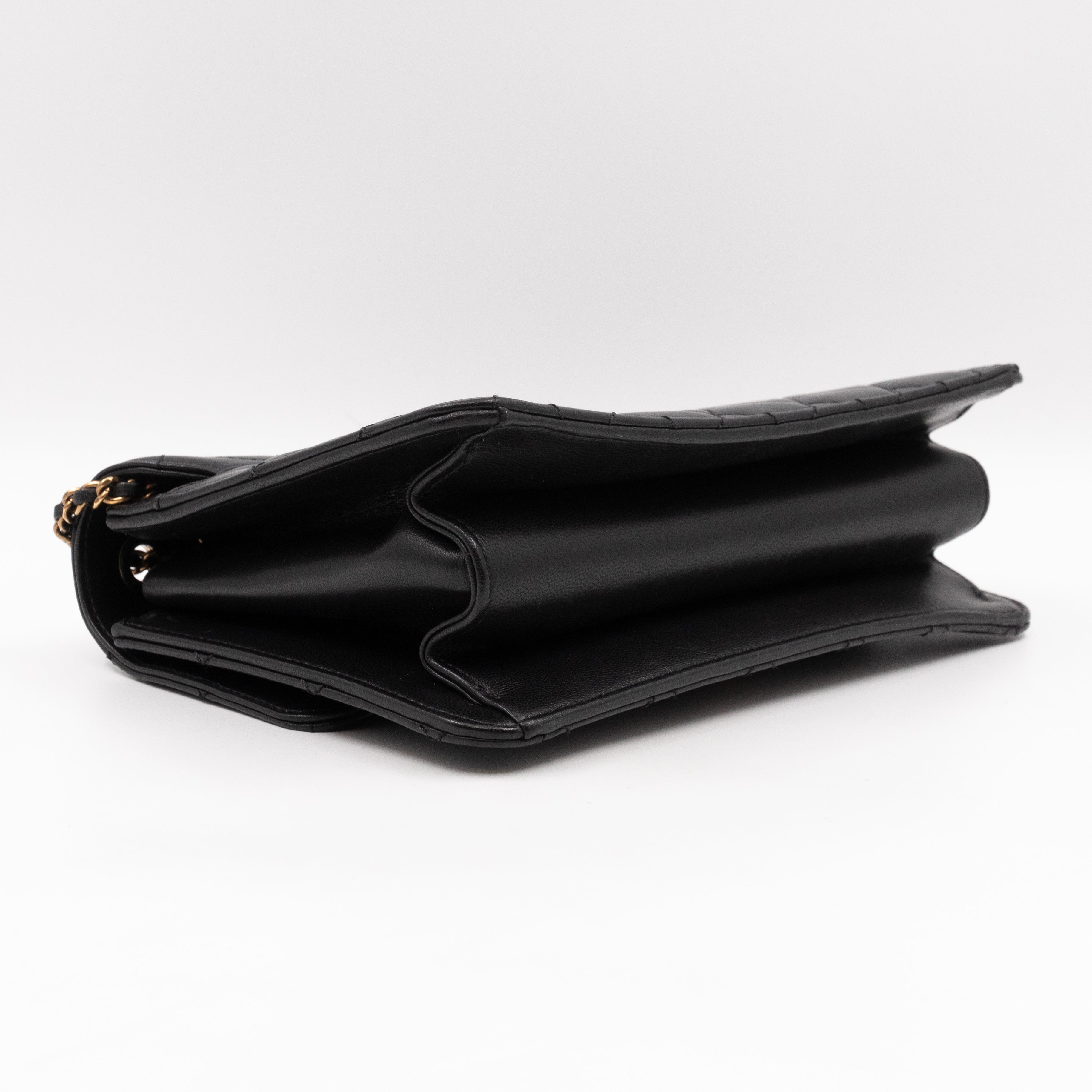 CC Beauty Lock Flap Bag Black Leather