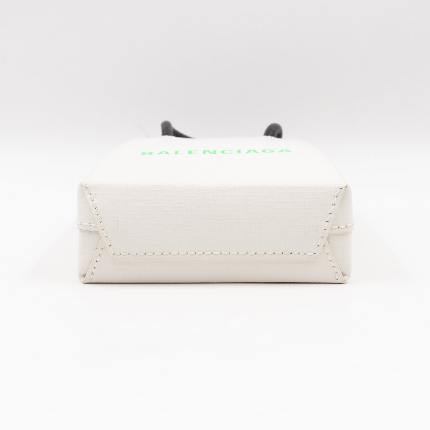 Logo Shopping Phone Holder S Bag White Leather