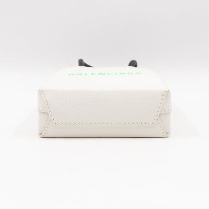 Logo Shopping Phone Holder S Bag White Leather