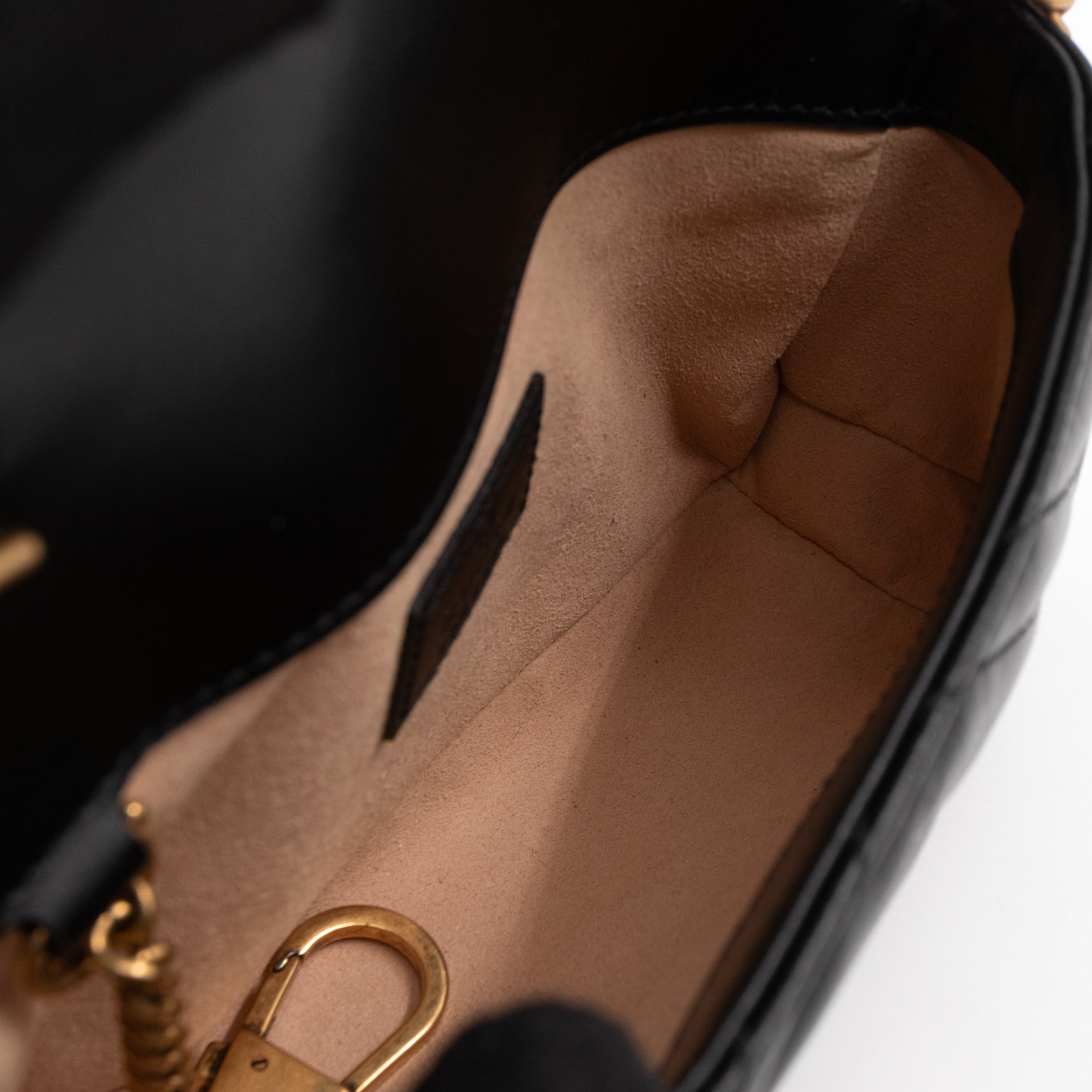 GG Marmont Flap Matelassé Super Mini Black Leather
