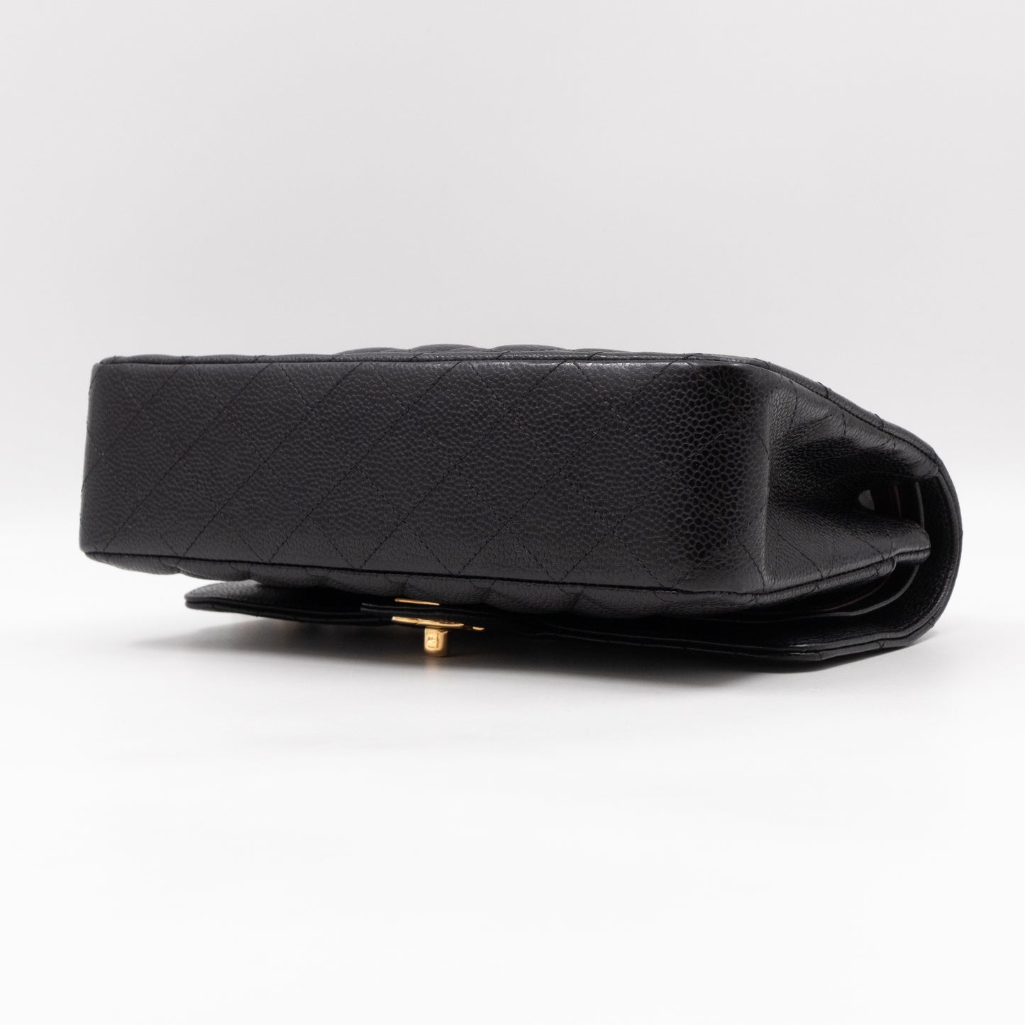 Classic Double Flap Medium Black Caviar Leather Gold