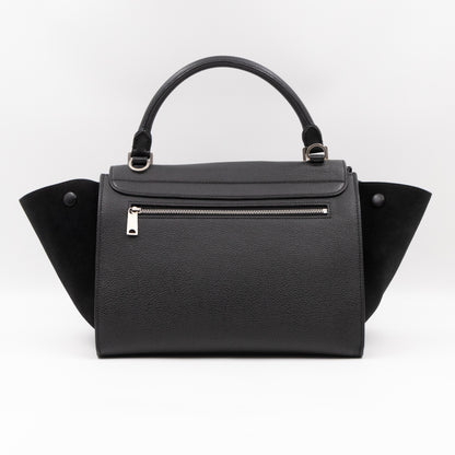 Trapeze Small Black Leather & Suede