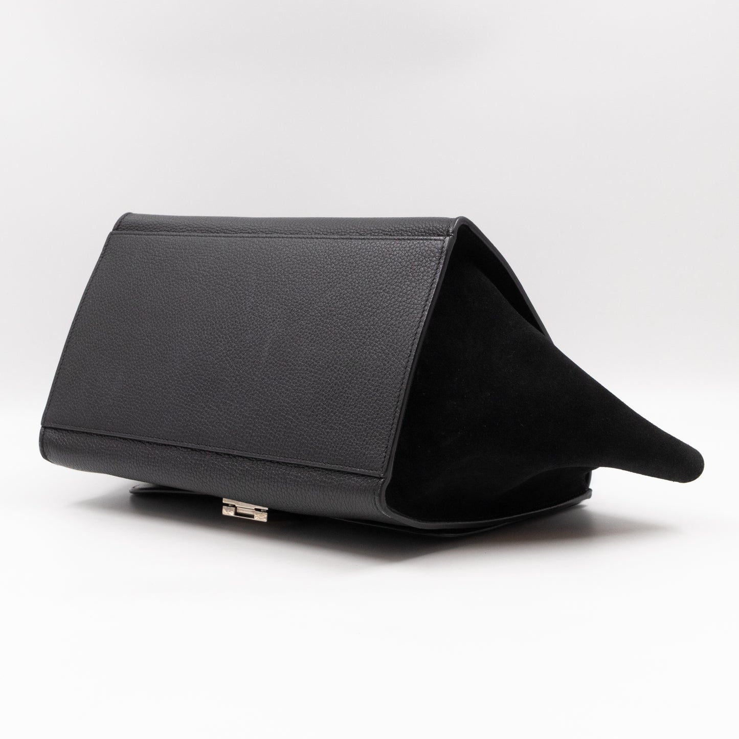 Trapeze Small Black Leather & Suede