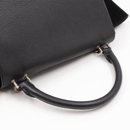 Trapeze Small Black Leather & Suede