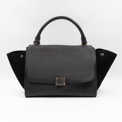 Trapeze Small Black Leather & Suede