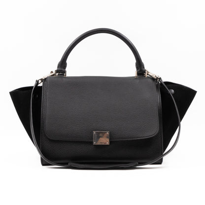 Trapeze Small Black Leather & Suede