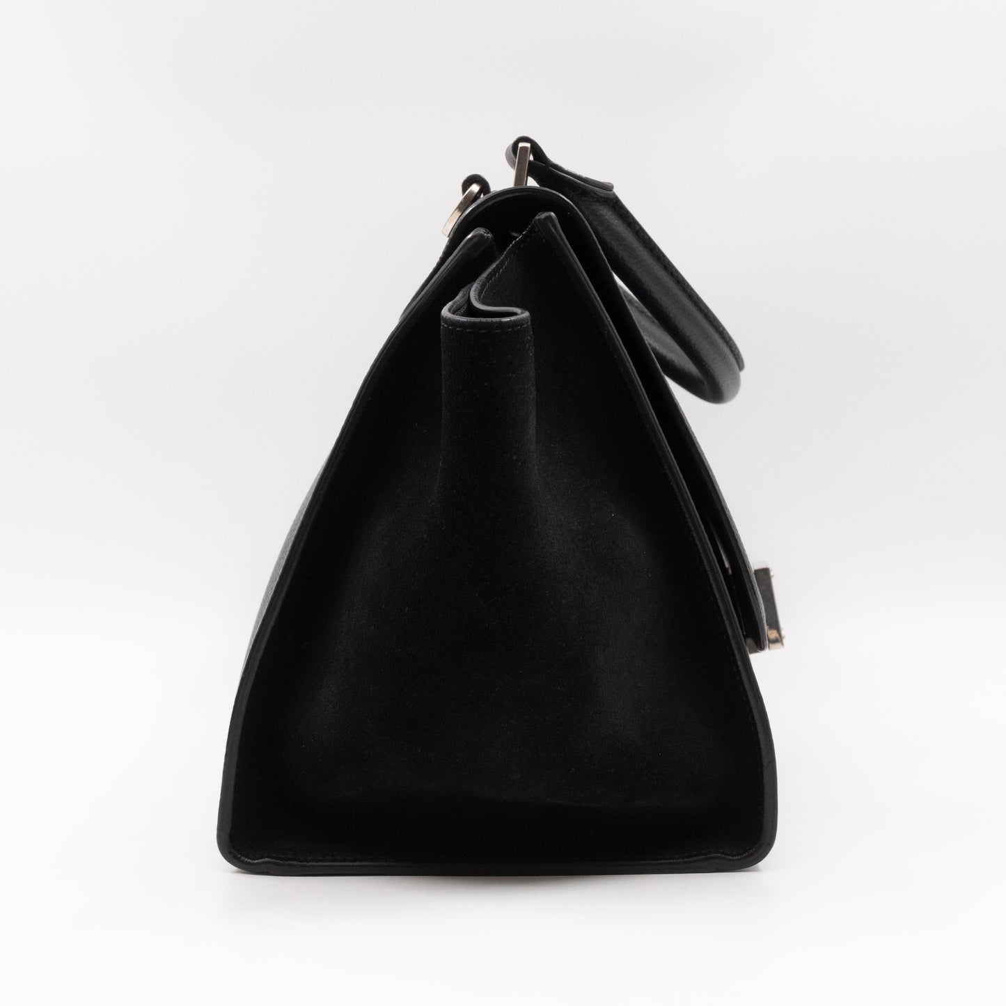 Trapeze Small Black Leather & Suede