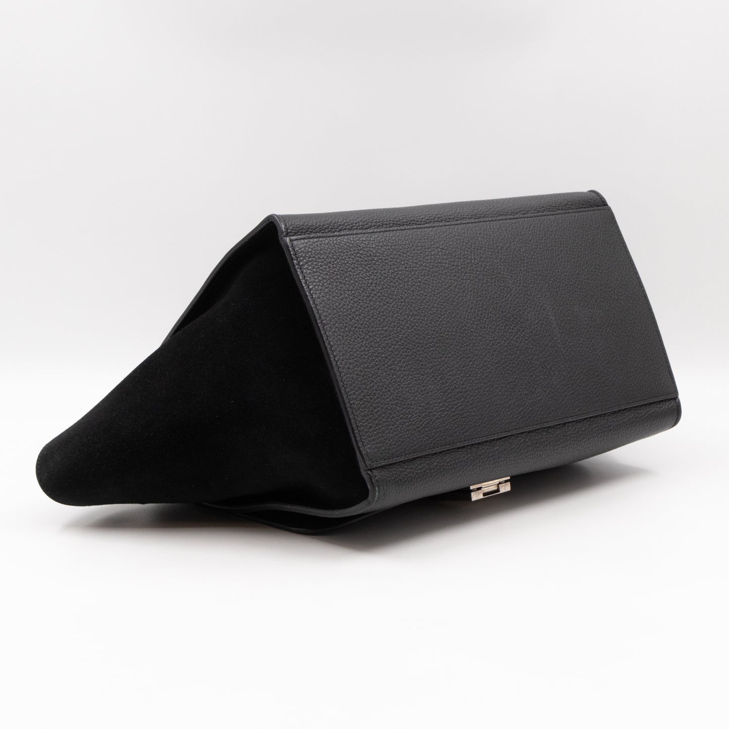 Trapeze Small Black Leather & Suede