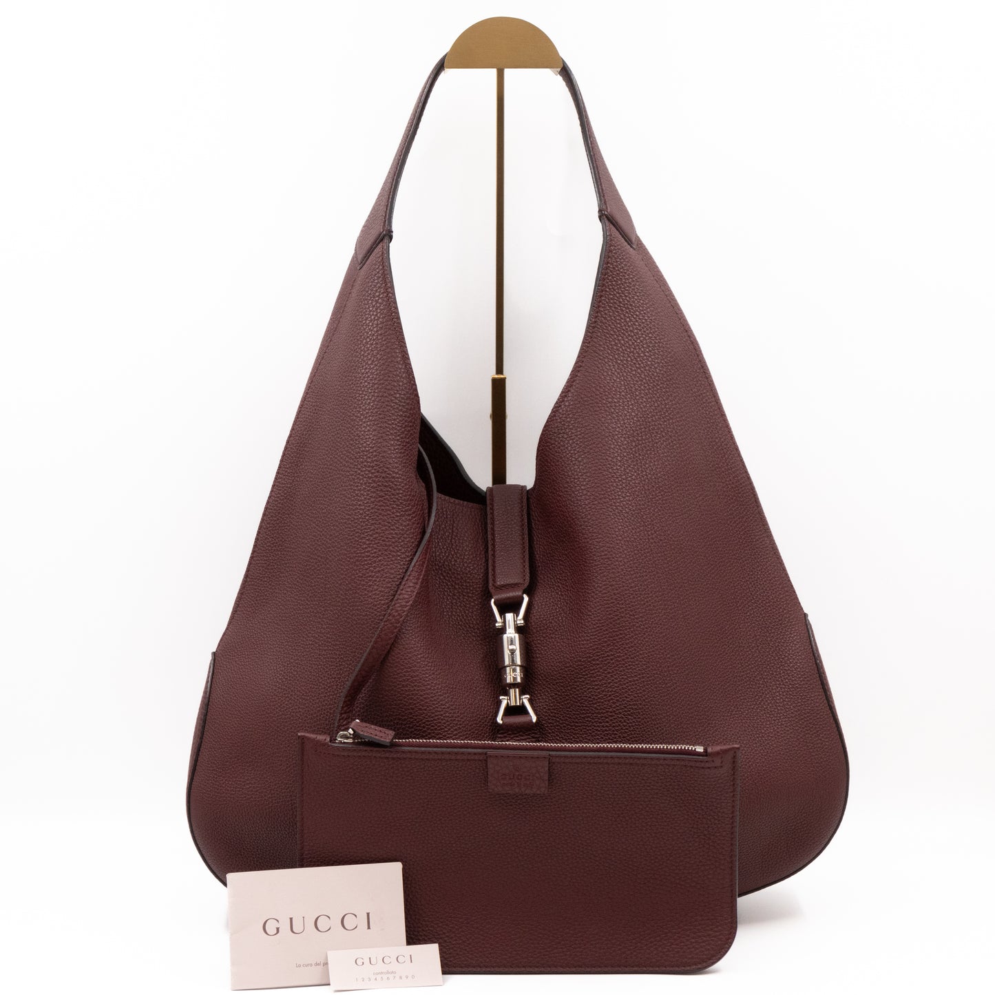 Jackie Large Hobo Bag Brown Leather