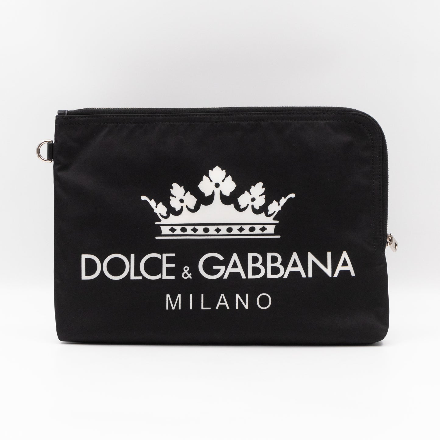 Street Style Logo Black Nylon Pouch